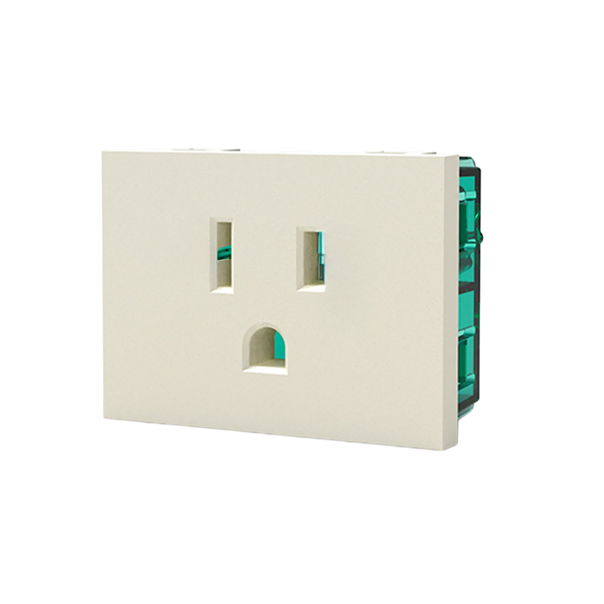 TOMA AMERICANO L/T 15A 125V NEMA 5-15R BLANCO (2 MÓDULOS)