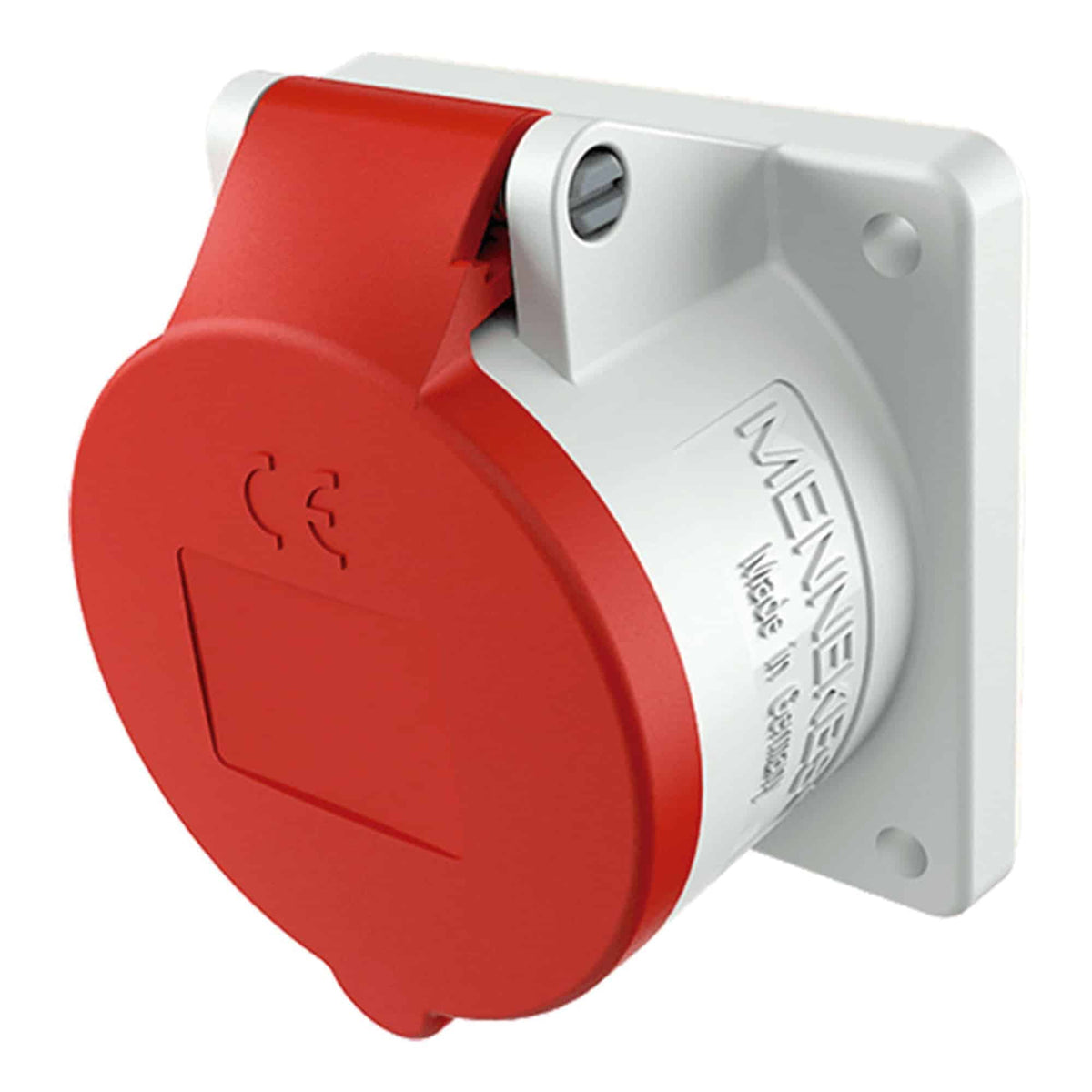 TOMA EMPOTRABLE RECTO 16AMP 2P+T 415V ROJO 9H IP44