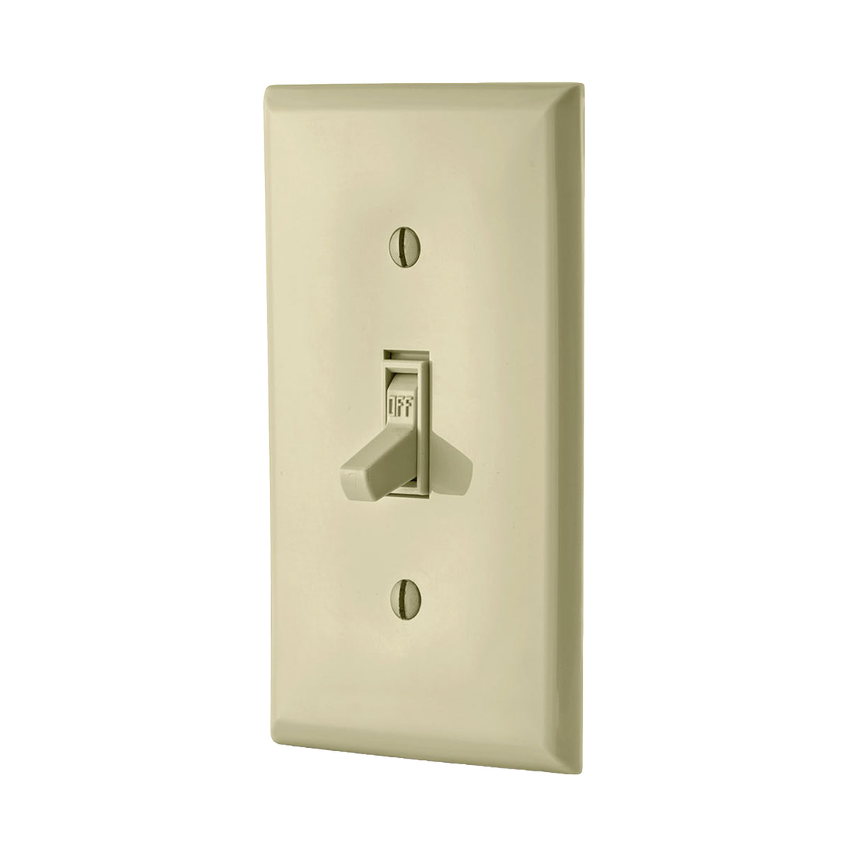 INTERRUPTOR UNIPOLAR SIMPLE DE PALANCA CONEXION A TIERRA 15A 120V MARFIL