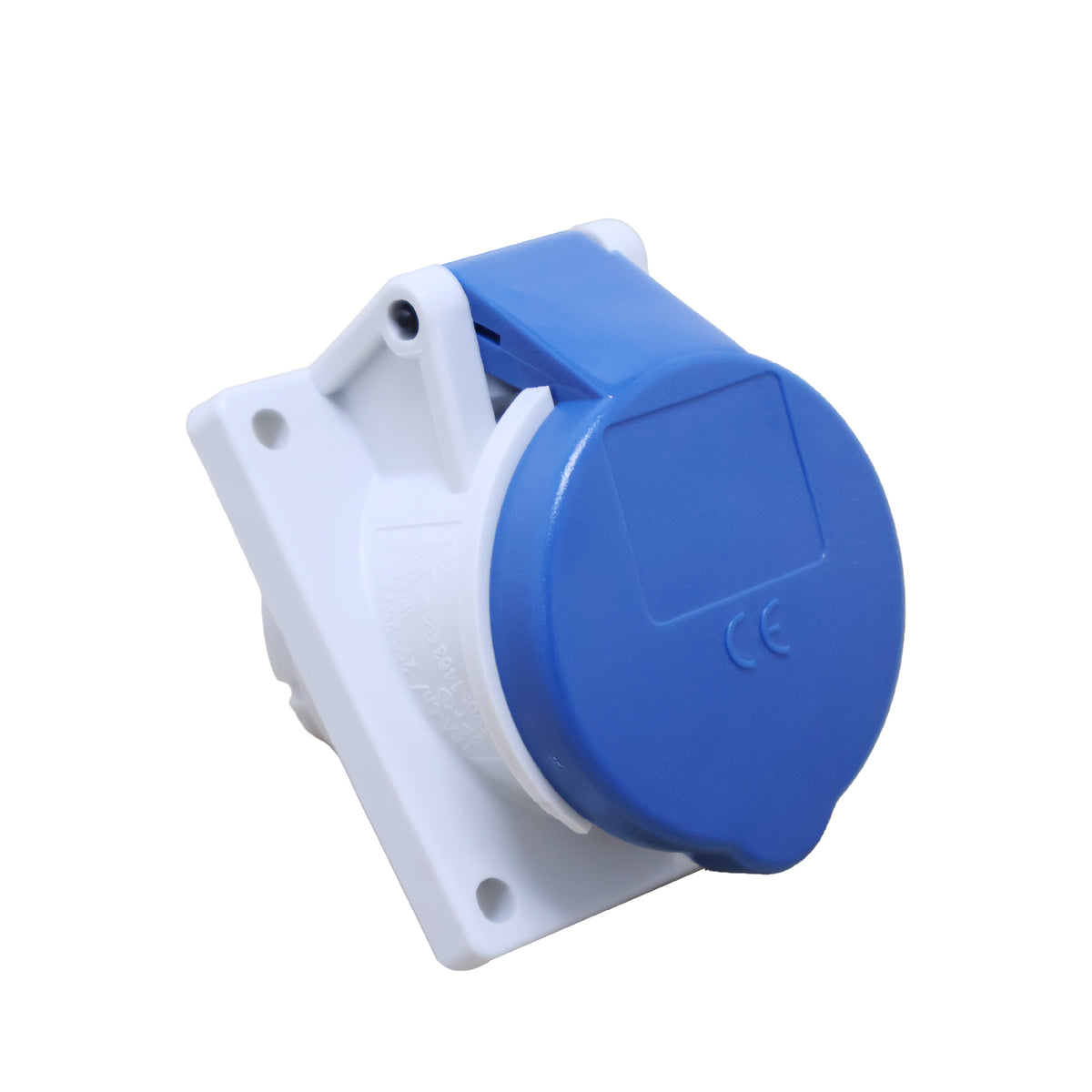 TOMA EMPOTRABLE 16AMP 2P+T 250V AZUL 6H IP44 (INCLINADO)