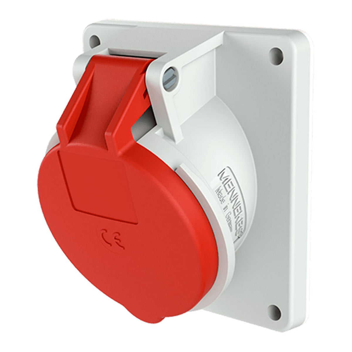 TOMA EMPOTRABLE 16AMP 2P+T 415V ROJO 9H IP44 (INCLINADO)