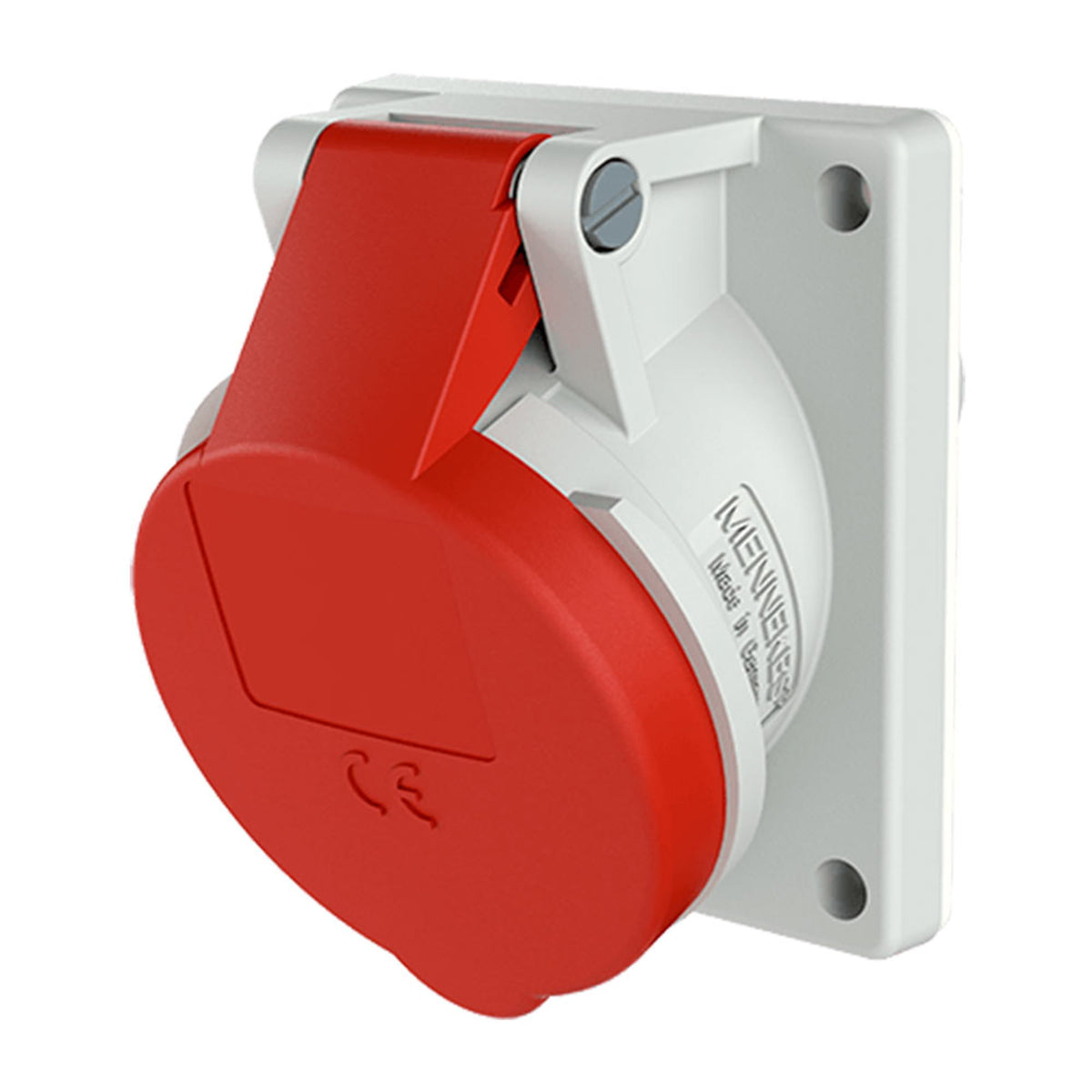TOMA EMPOTRABLE 16AMP 3P+T 415V ROJO 6H IP44 (INCLINADO)