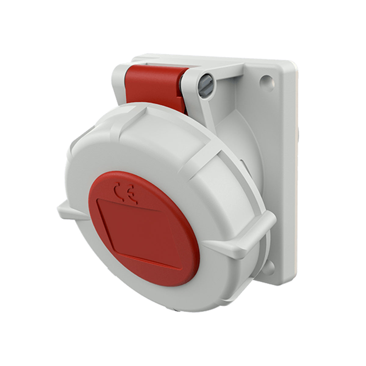 TOMA EMPOTRABLE 16AMP 2P+T 415V ROJO 9H IP67 (INCLINADO)