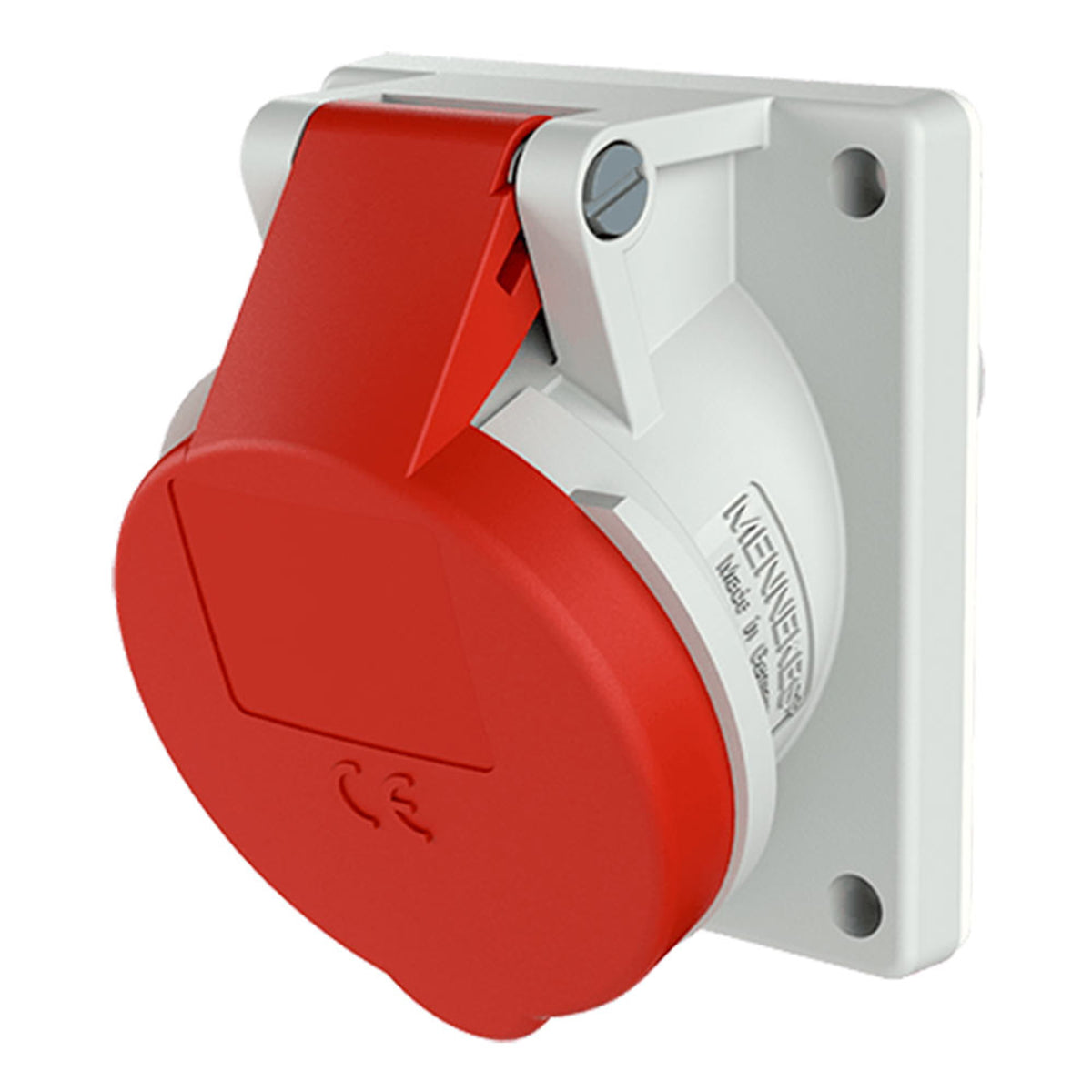 TOMA EMPOTRABLE 32AMP 2P+T 415V ROJO 9H IP44 (INCLINADO)