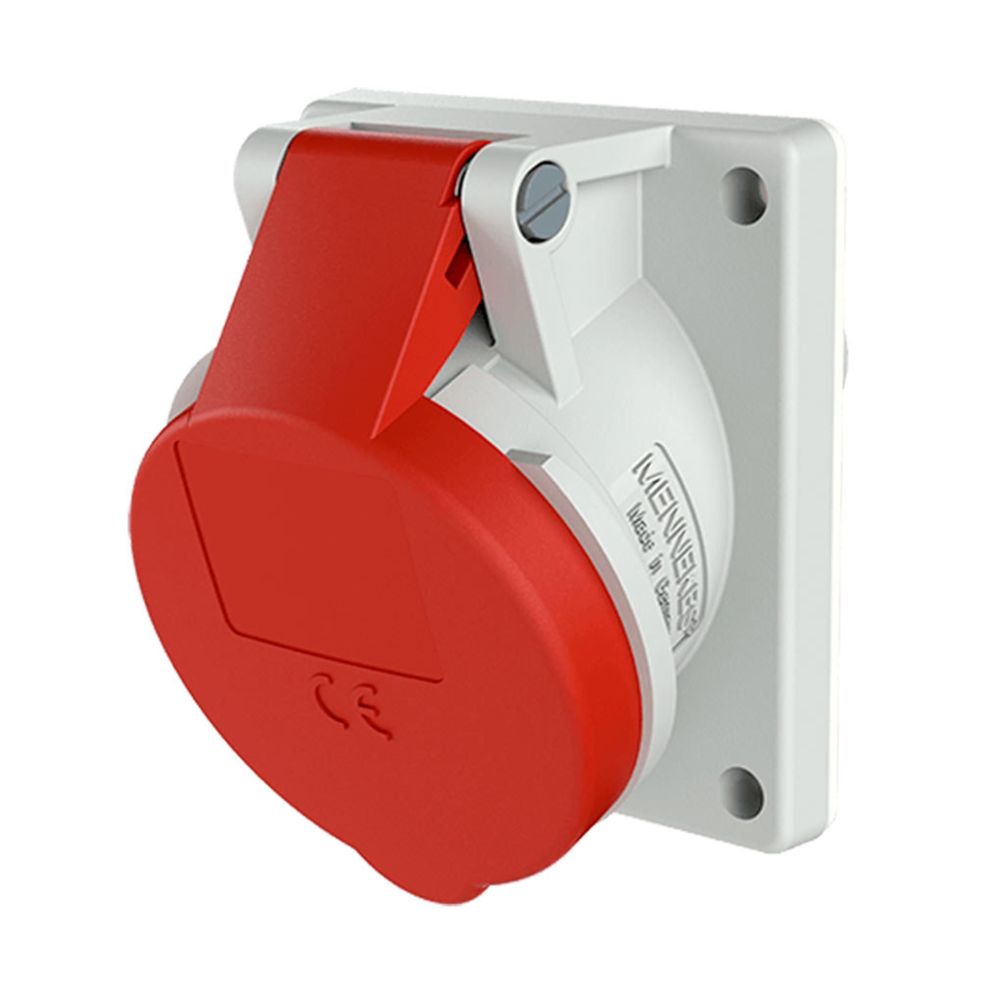 TOMA EMPOTRABLE 32AMP 3P+T 415V ROJO 6H IP44 (INCLINADO)