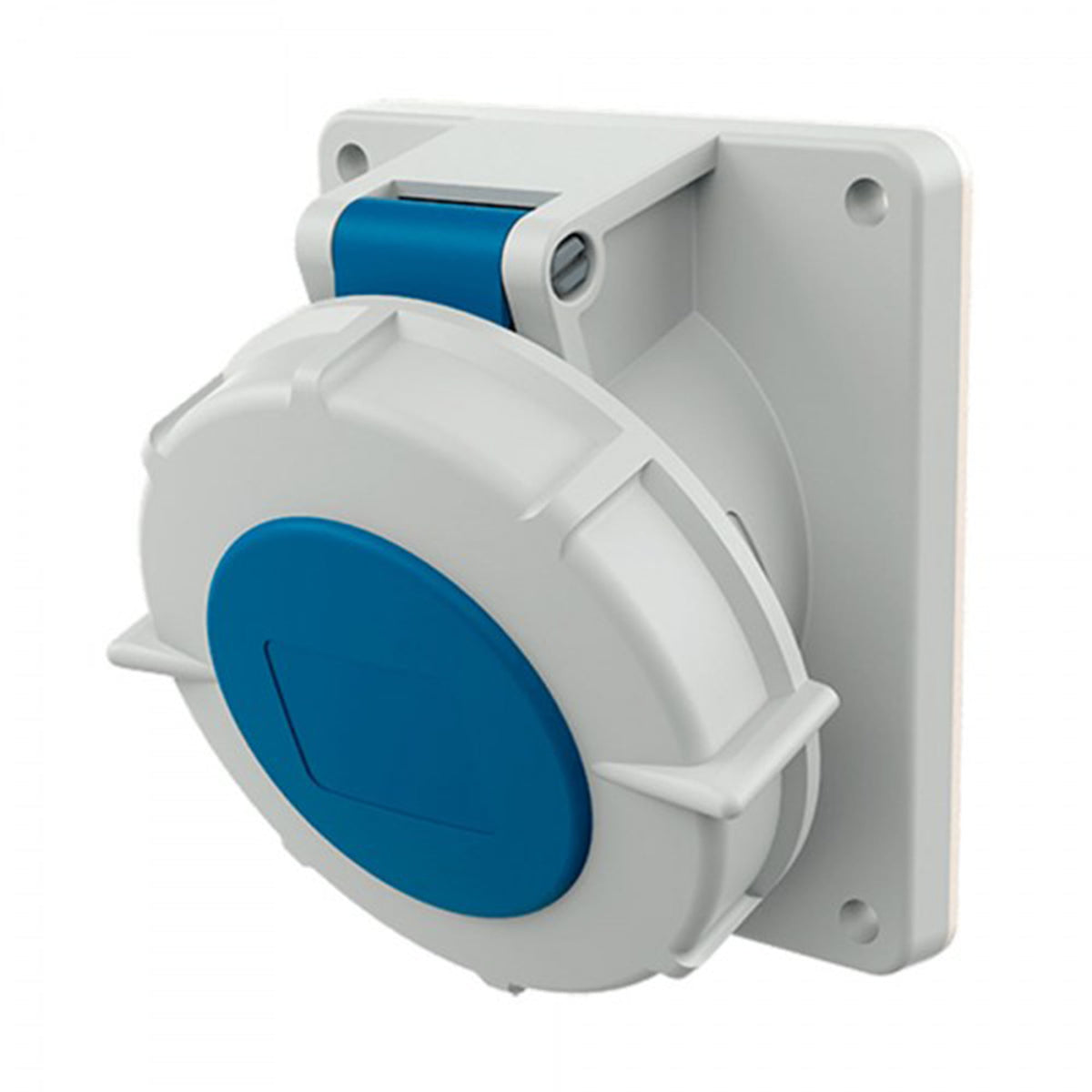 TOMA EMPOTRABLE 32AMP 3P+T 250V AZUL 9H IP67 (INCLINADO)