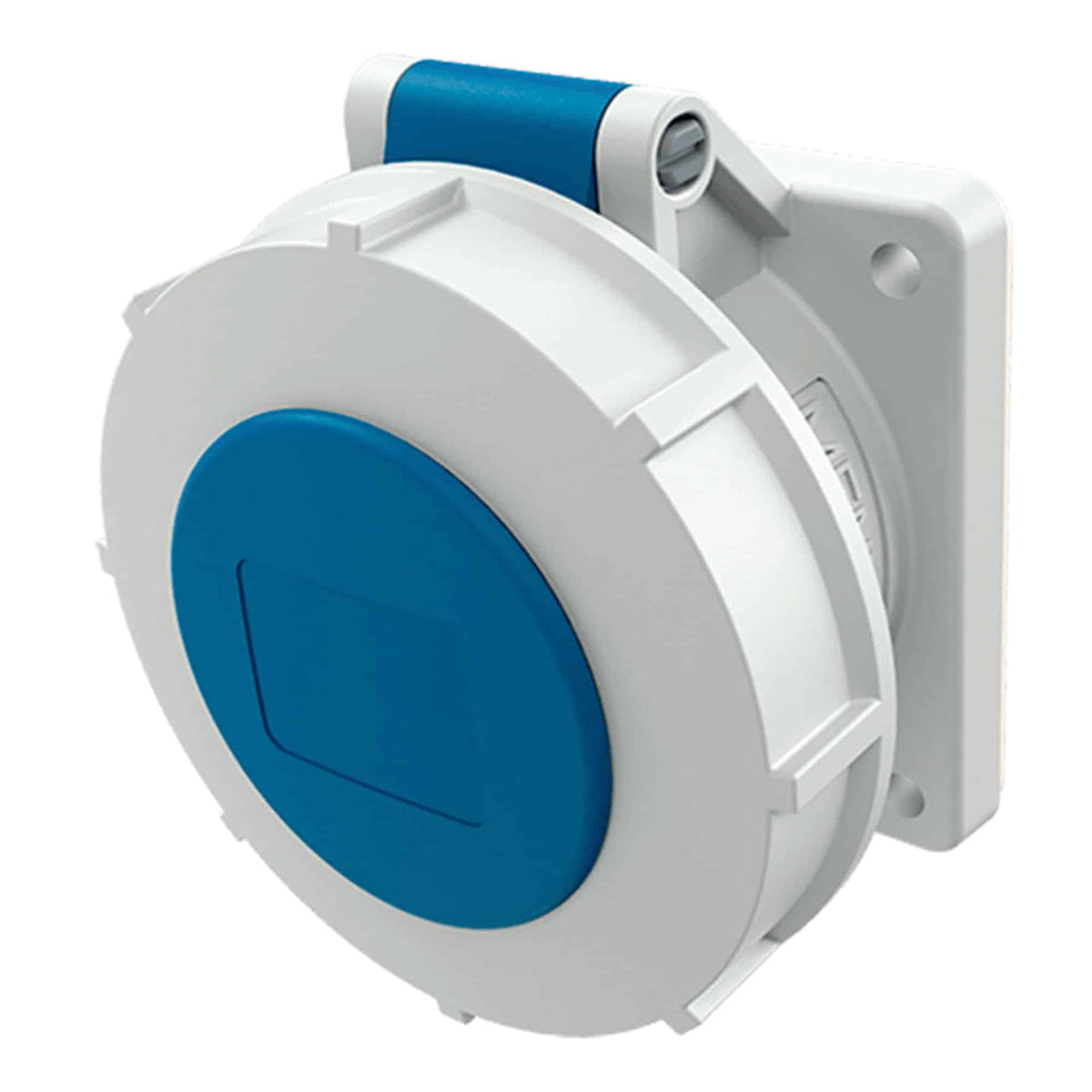 TOMA EMPOTRABLE RECTO 16AMP 2P+T 250V 6H AZUL IP67 (PARA AMAXX) TWINCONTACT (conexiÃ³n sin tornillos)