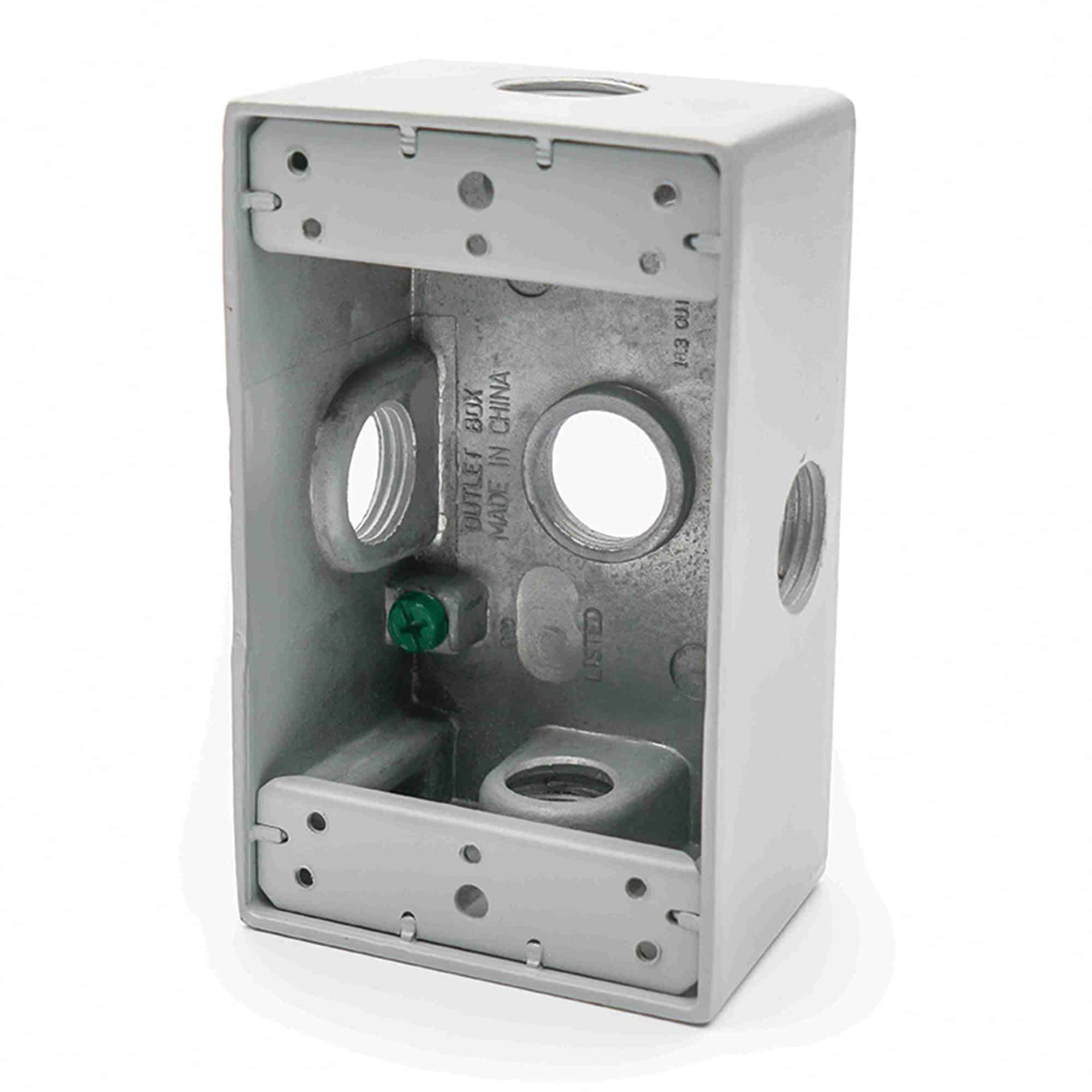 CAJA RECTANGULAR ALUMINIO 1/2" 3 SALIDAS CON UL