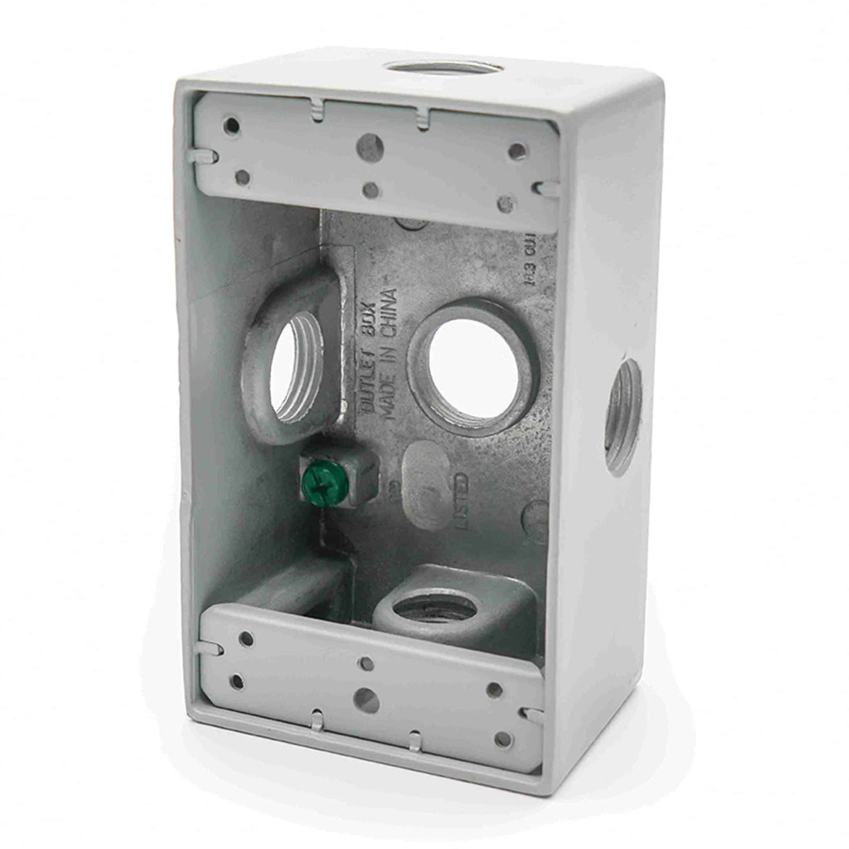 CAJA RECTANGULAR ALUMINIO 1/2" 3 SALIDAS CON UL