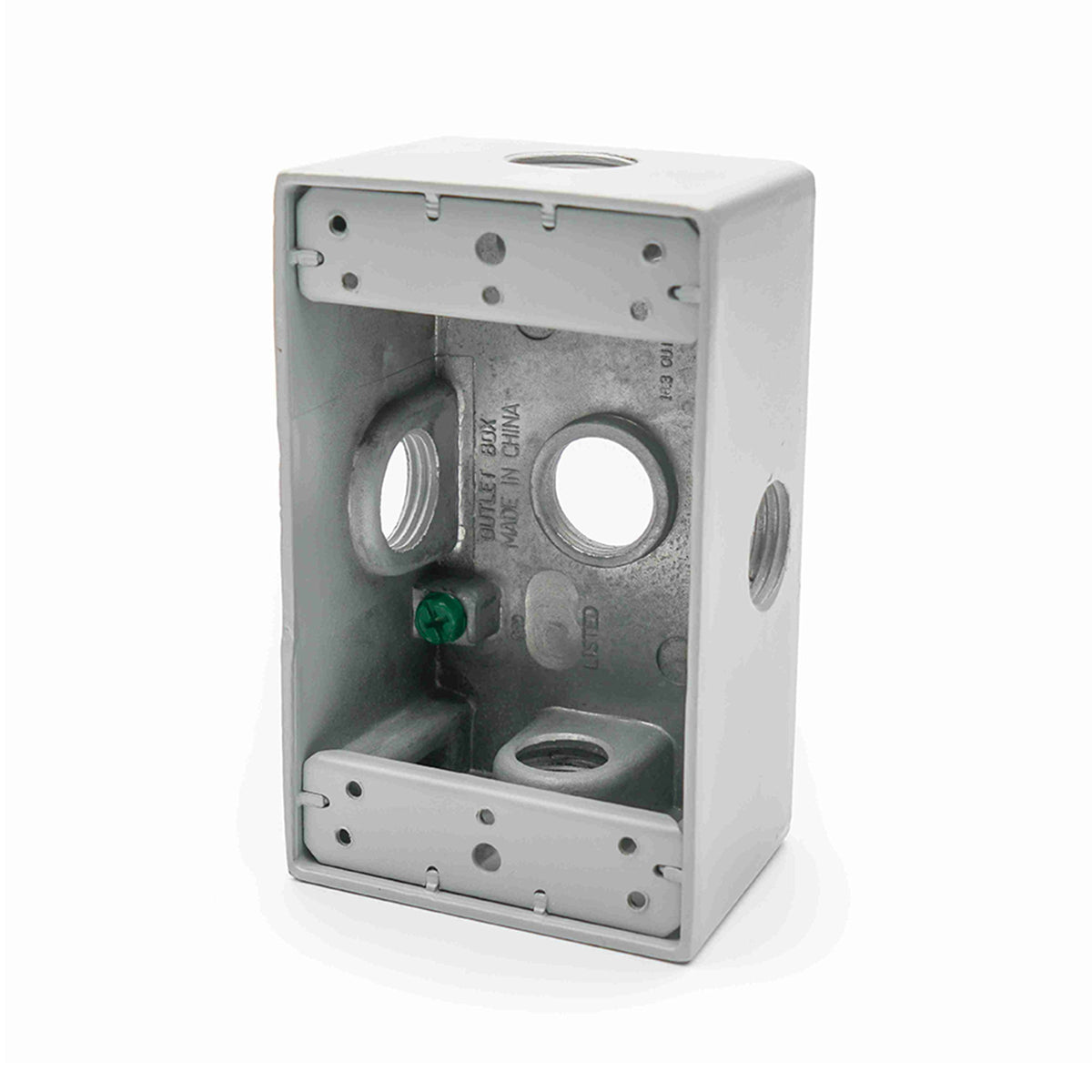 CAJA RECTANGULAR ALUMINIO 3/4" 3 SALIDAS CON UL
