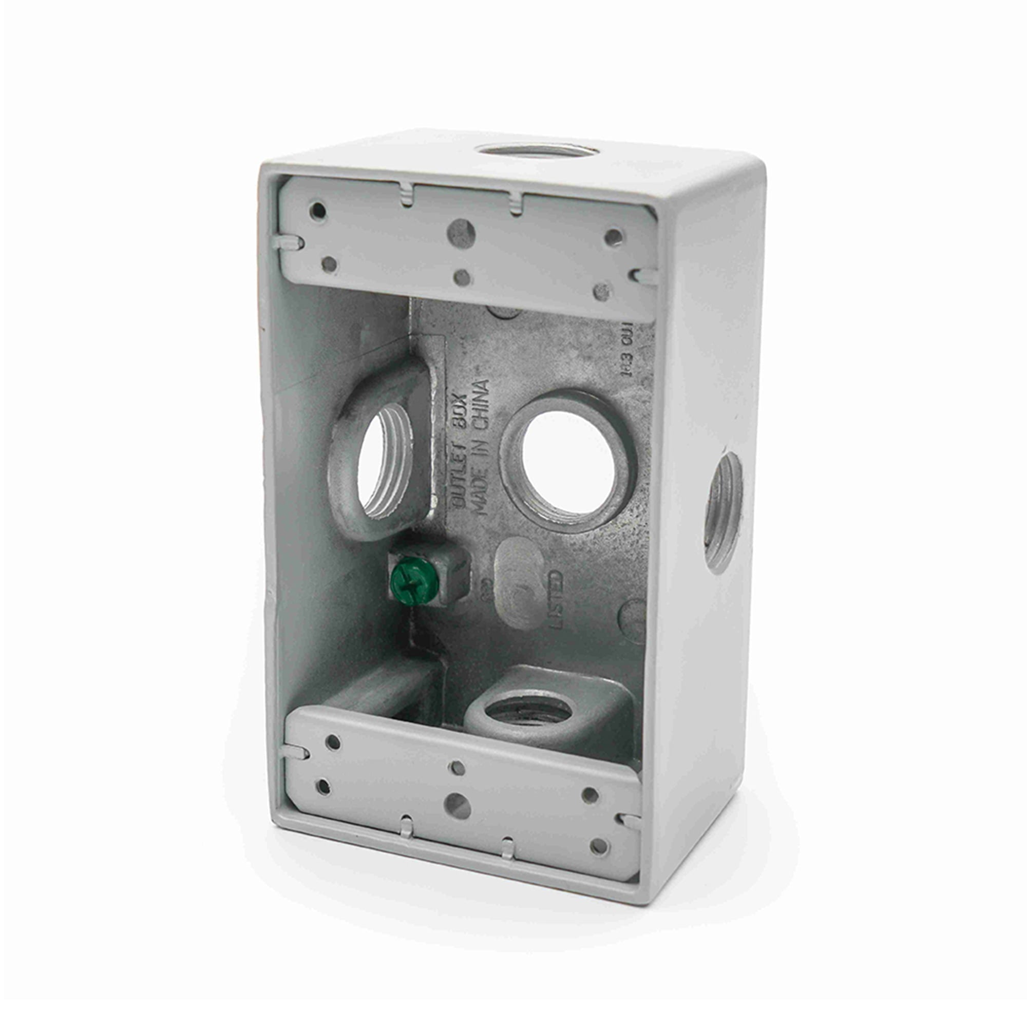 CAJA RECTANGULAR ALUMINIO 3/4" 3 SALIDAS CON UL