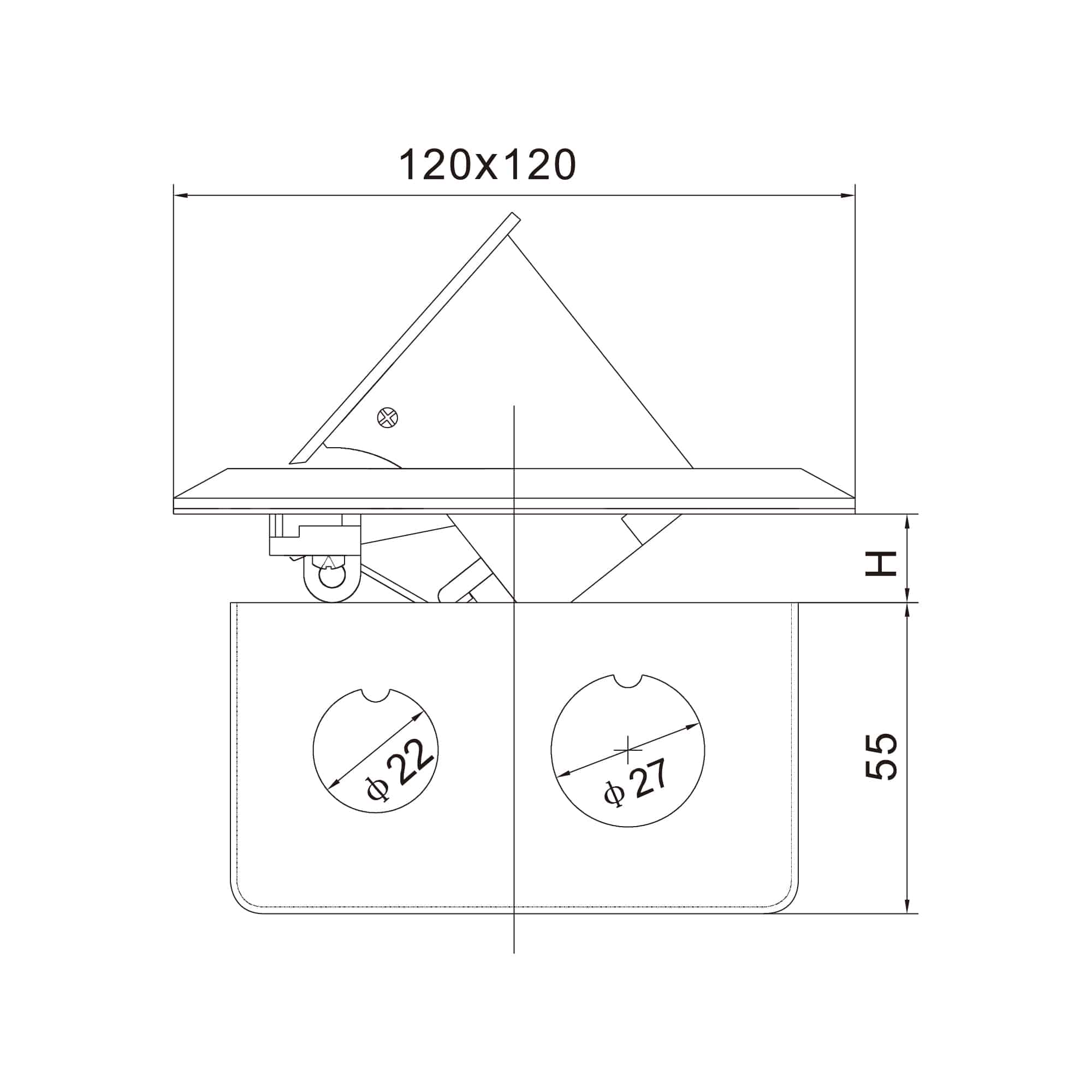 CAJA DE PISO 4 MODULOS (SOFT OPEN) COLOR GRIS + 2 TOMACORRIENTES SCHUKO