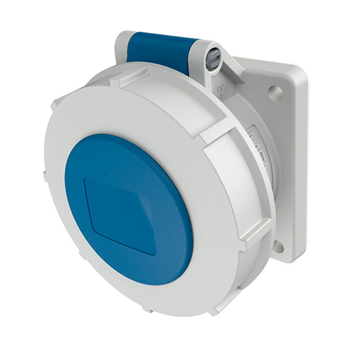 TOMA EMPOTRABLE RECTO 32AMP 2P+T 250V 6H AZUL IP67 (PARA AMAXX) CONEXIÃ“N CON TORNILLOS