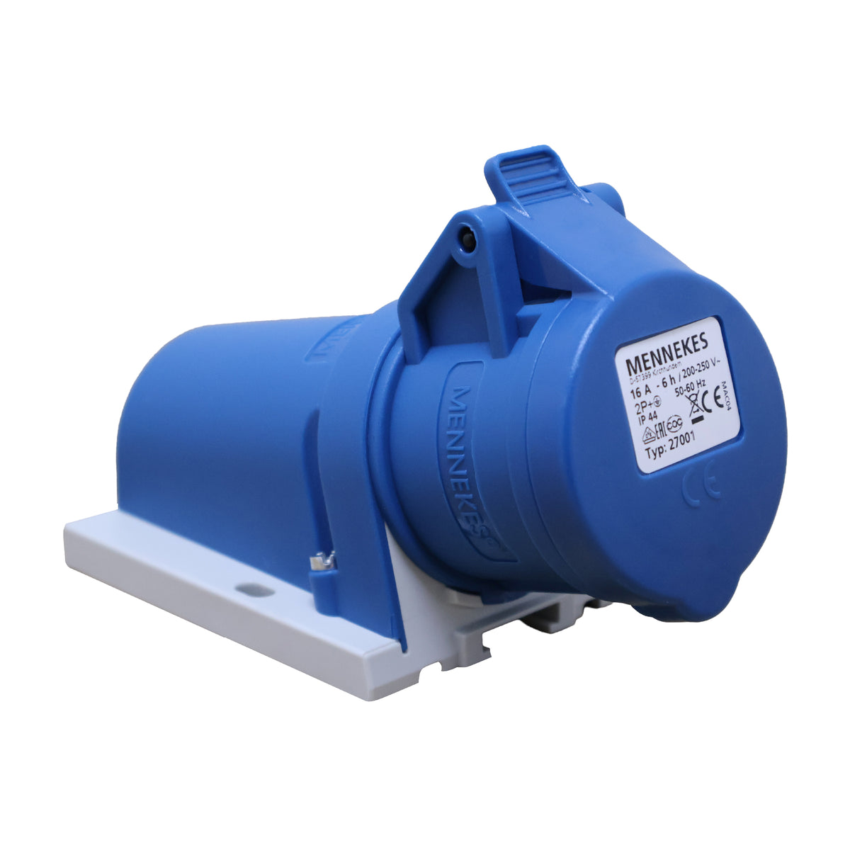 TOMA VISIBLE 16AMP 2P+T 250V AZUL 6H IP44
