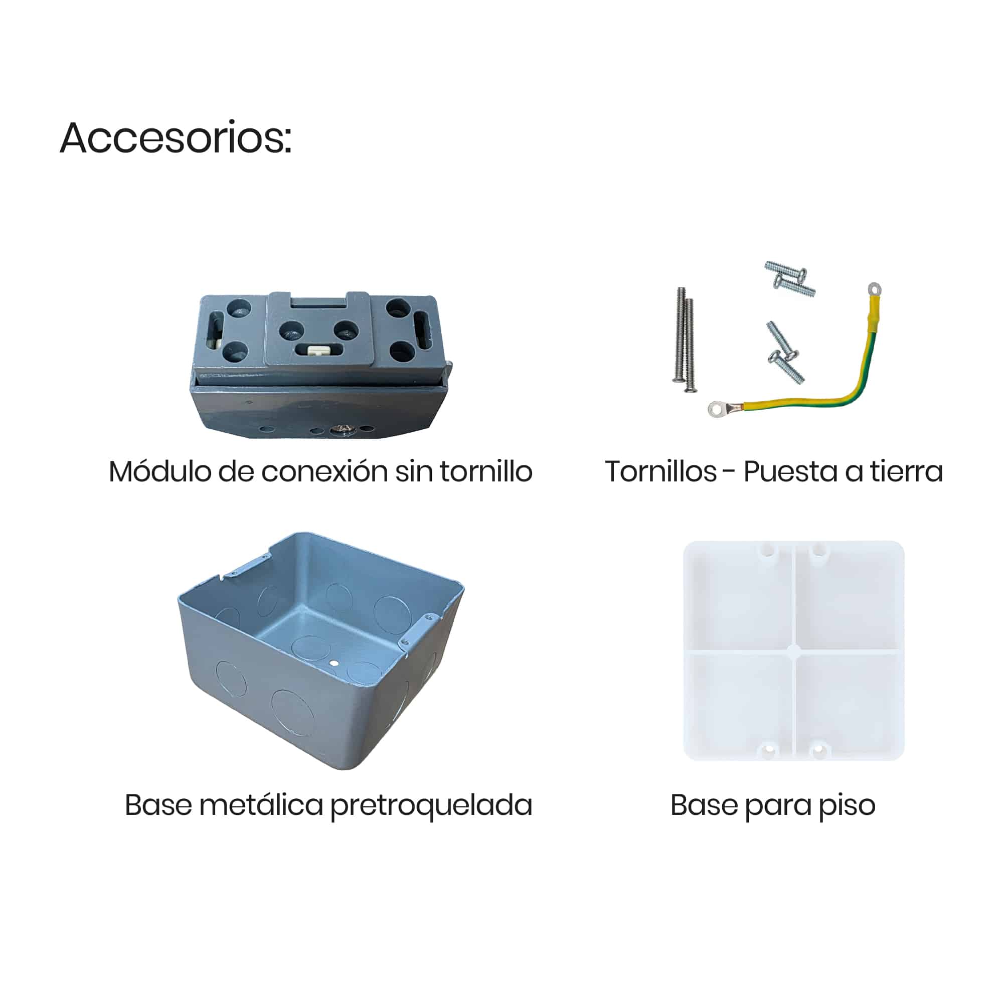 CAJA DE PISO 4 MODULOS (SOFT OPEN) COLOR GRIS + 2 TOMACORRIENTES SCHUKO