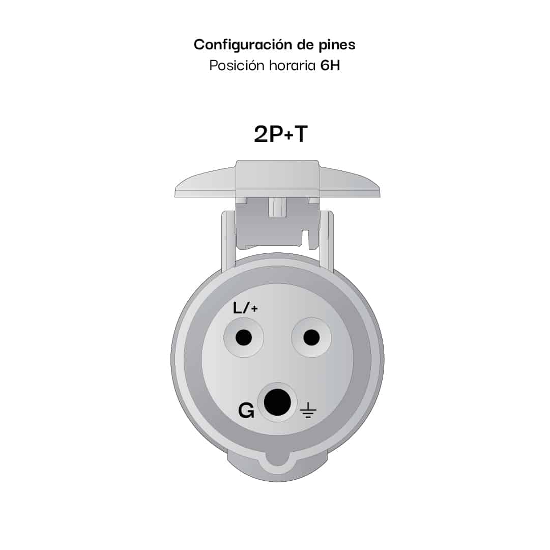 TOMA AEREO 16AMP 2P+T 250V AZUL 6H IP44 POWERTOP PLUS (2 CUERPOS)