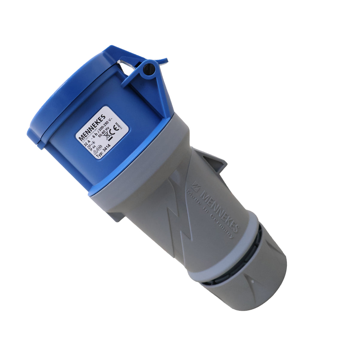TOMA AEREO 32AMP 2P+T 250V AZUL 6H IP44 POWERTOP PLUS (2 CUERPOS)