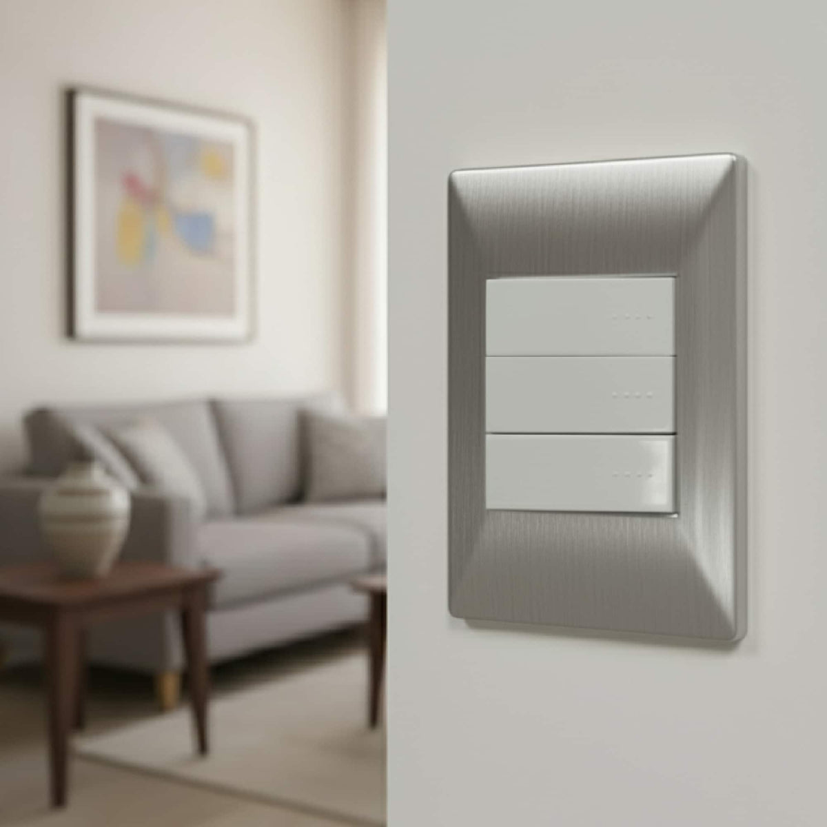 PLACA COLOR ALUMINIO (SIGLO XXII) 3 MÓDULOS