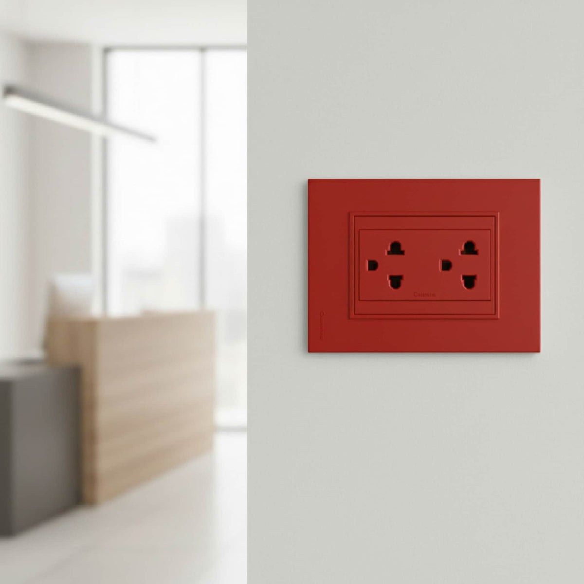 PLACA Y DISTANCIADOR ROJO (BAUHAUS)