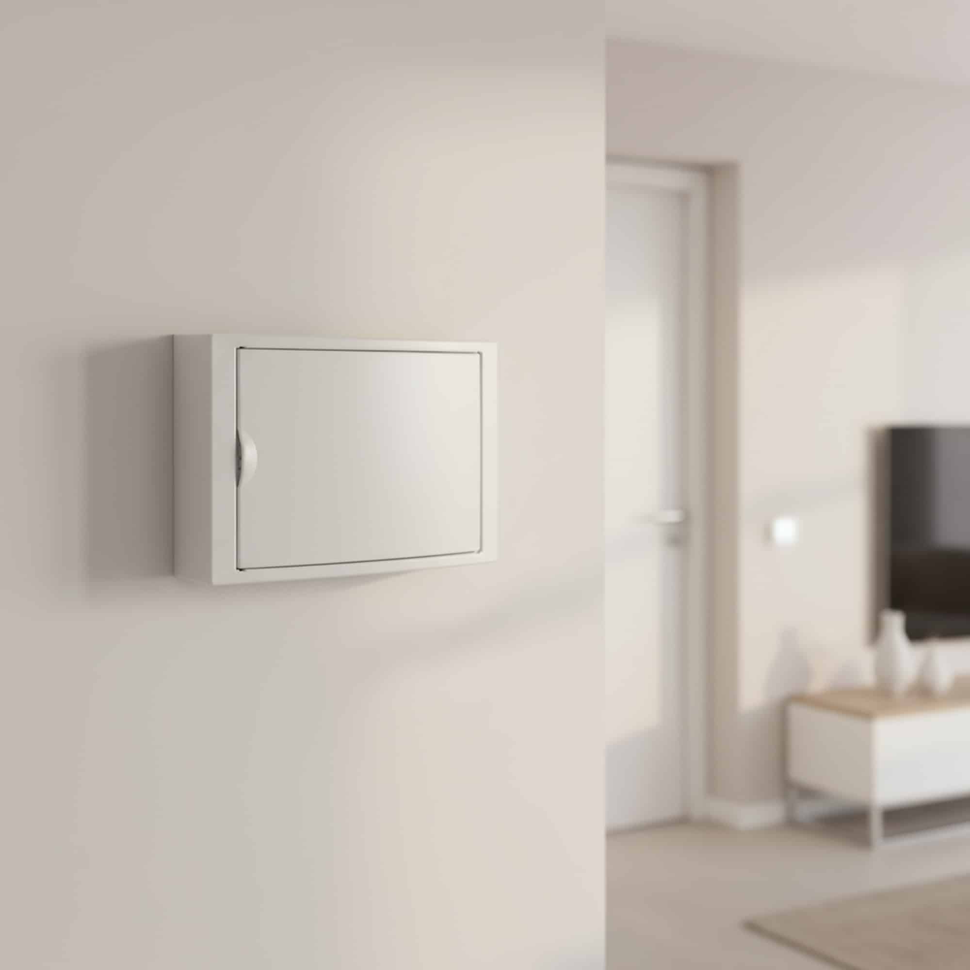 TABLERO ADOSADO TERMOPLÁSTICO, 8P, PUERTA BLANCA, HORI, 247x249x104mm