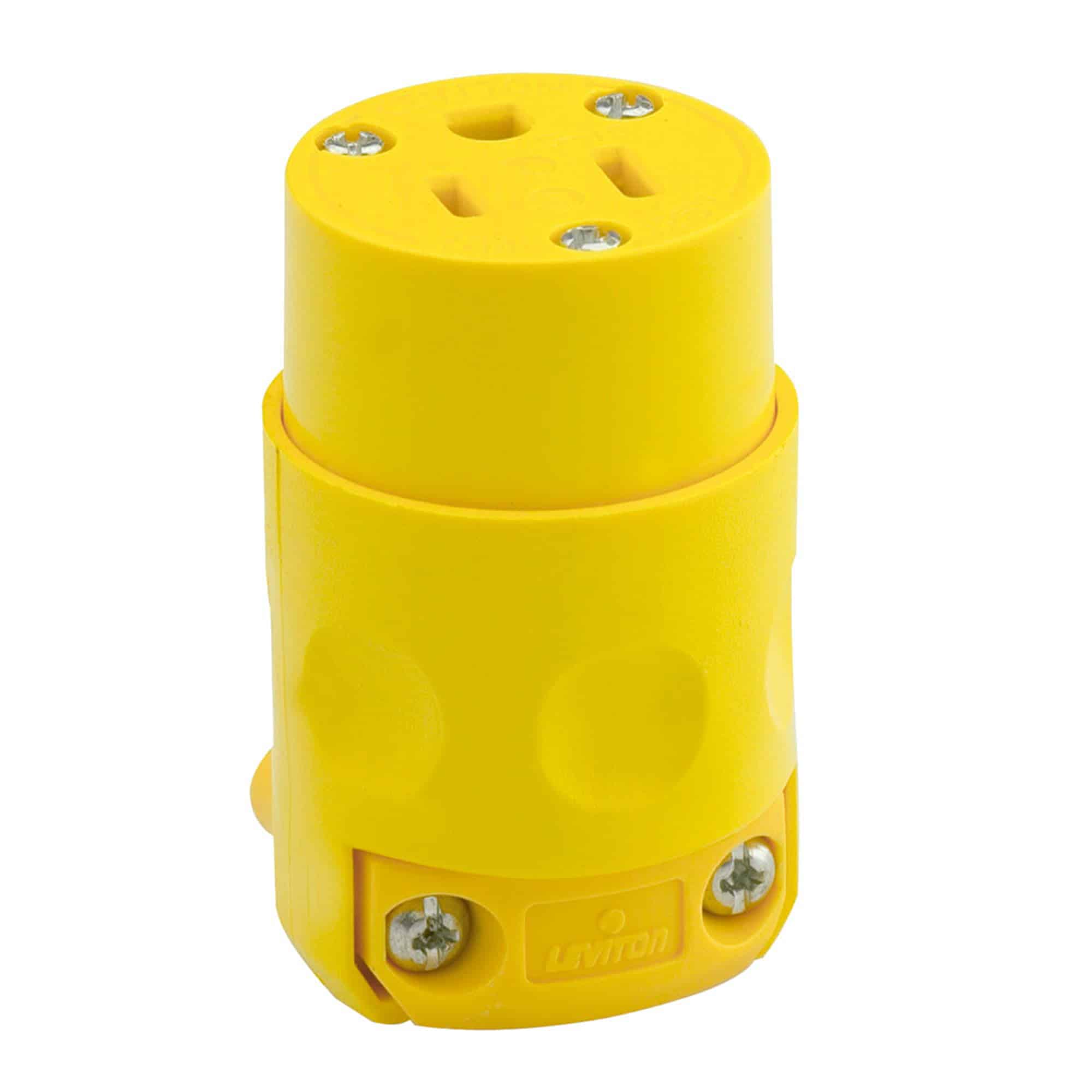 CONECTOR AEREO 15A 125V L/T PVC AMARILLO
