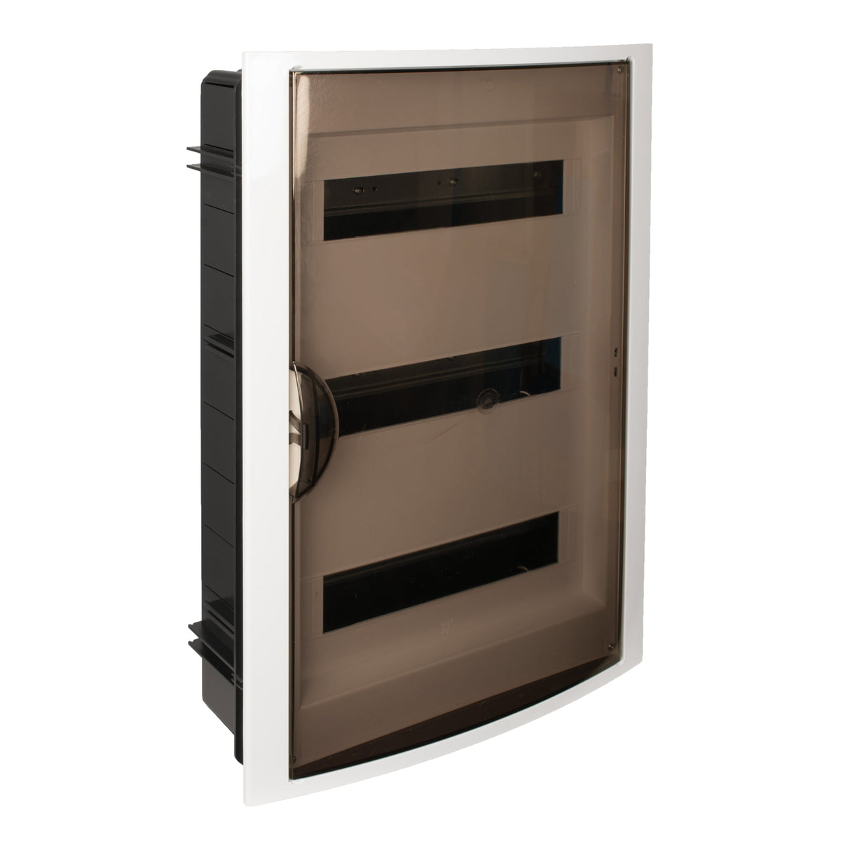 TABLERO EMPOTRADO TERMOPLÁSTICO, 42P, PUERTA FUMÉ HORIZONTAL, 360x528x86mm