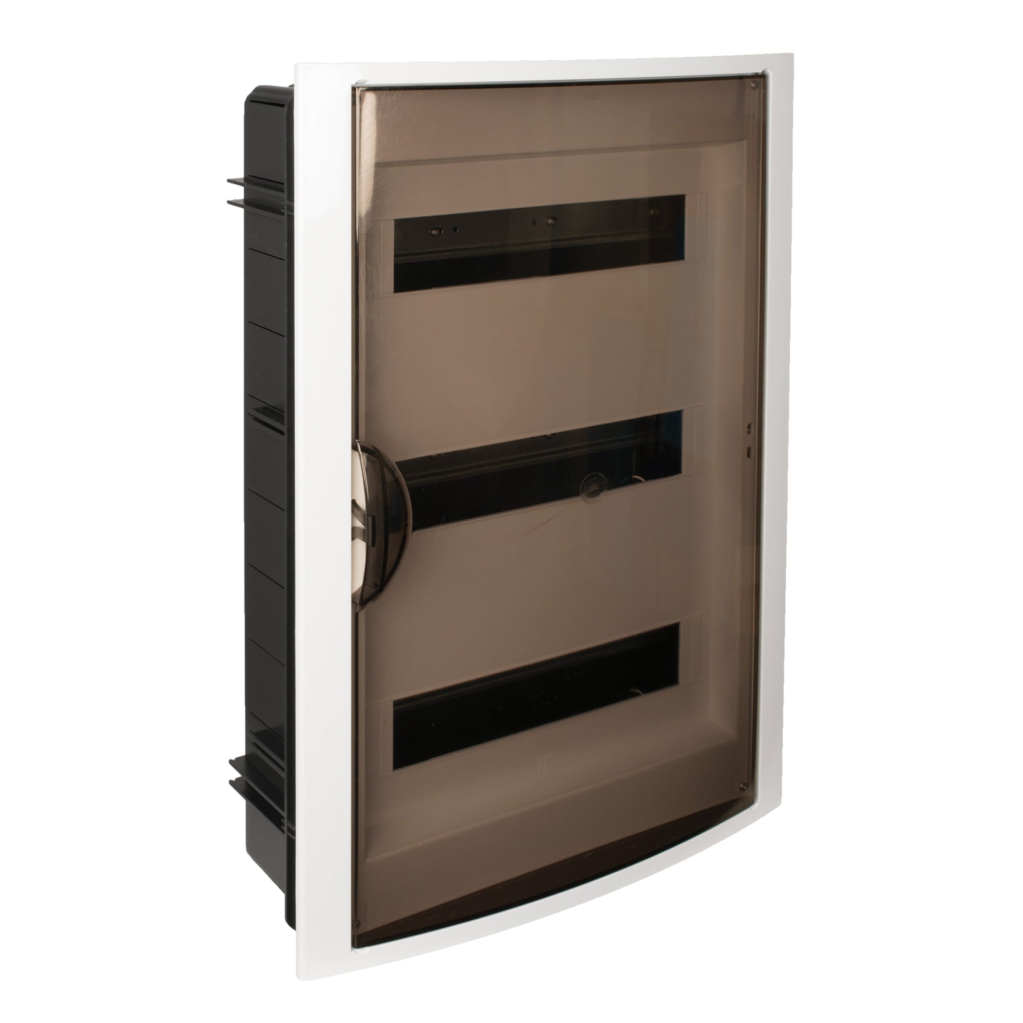 TABLERO EMPOTRADO TERMOPLÁSTICO, 42P, PUERTA FUMÉ HORIZONTAL, 360x528x86mm