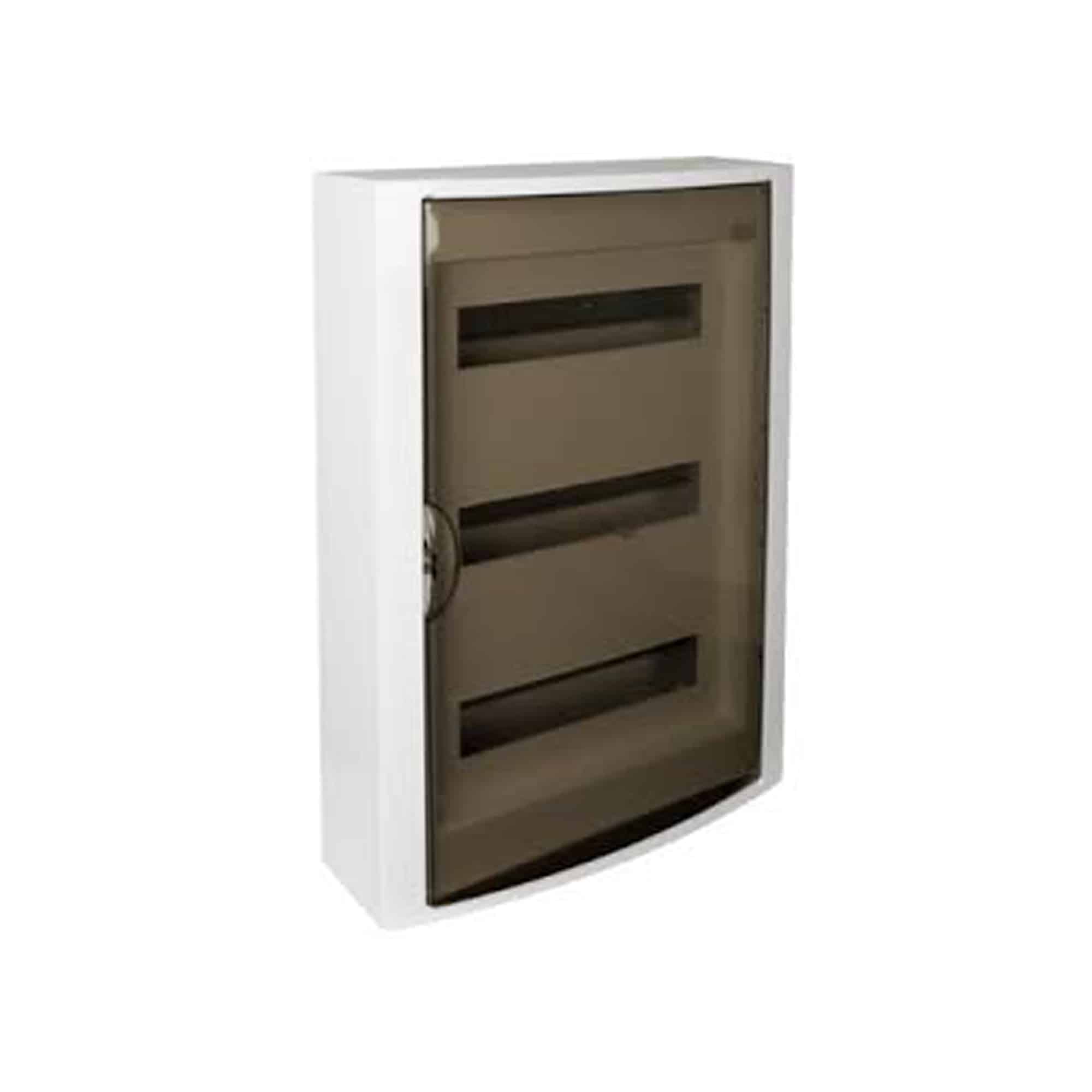 TABLERO ADOSADO TERMOPLÁSTICO, 42P, PUERTA FUMÉ HORIZONTAL, 362x542x115mm