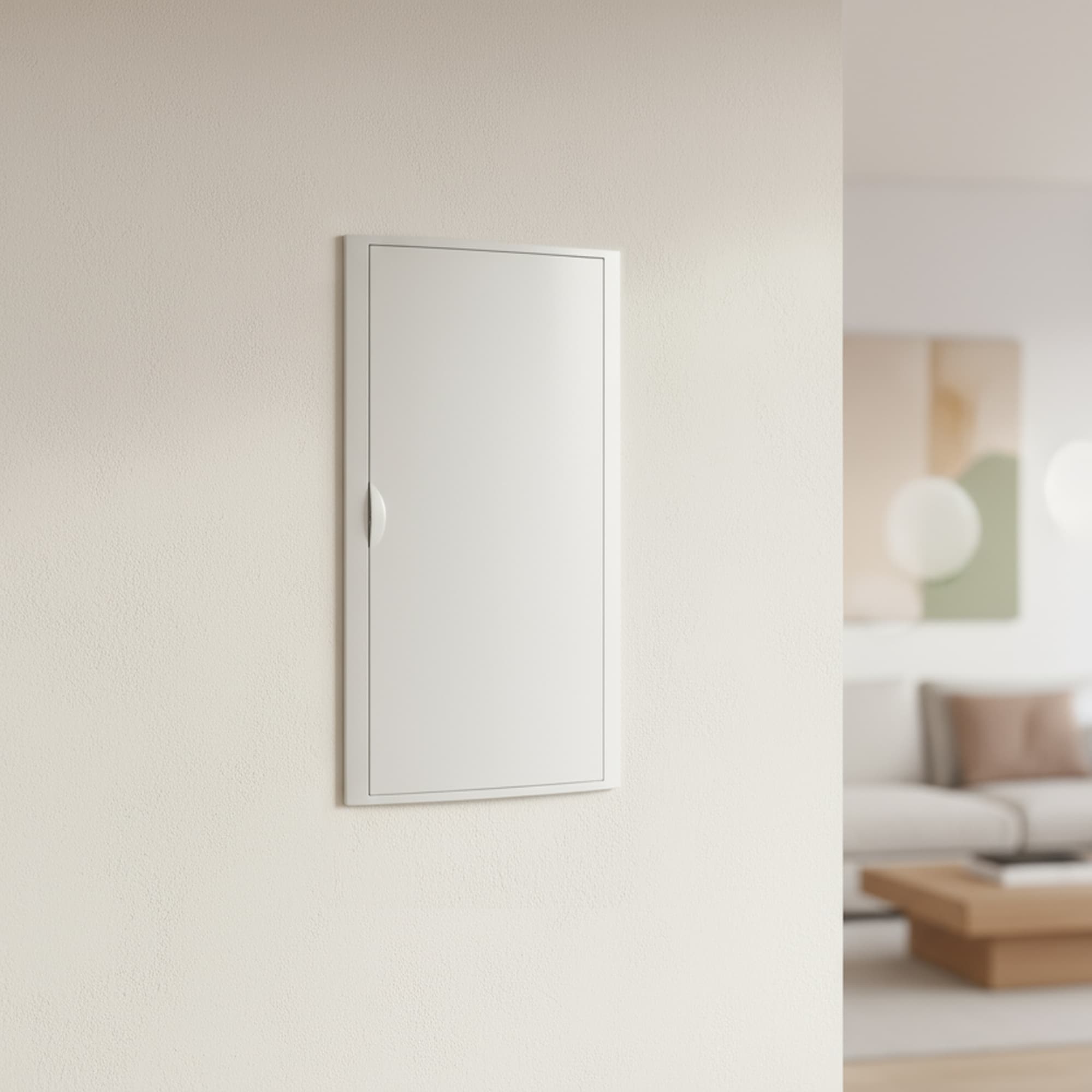 TABLERO EMPOTRADO TERMOPLÁSTICO, 56P, PUERTA BLANCA HORIZONTAL, 320x670x75mm