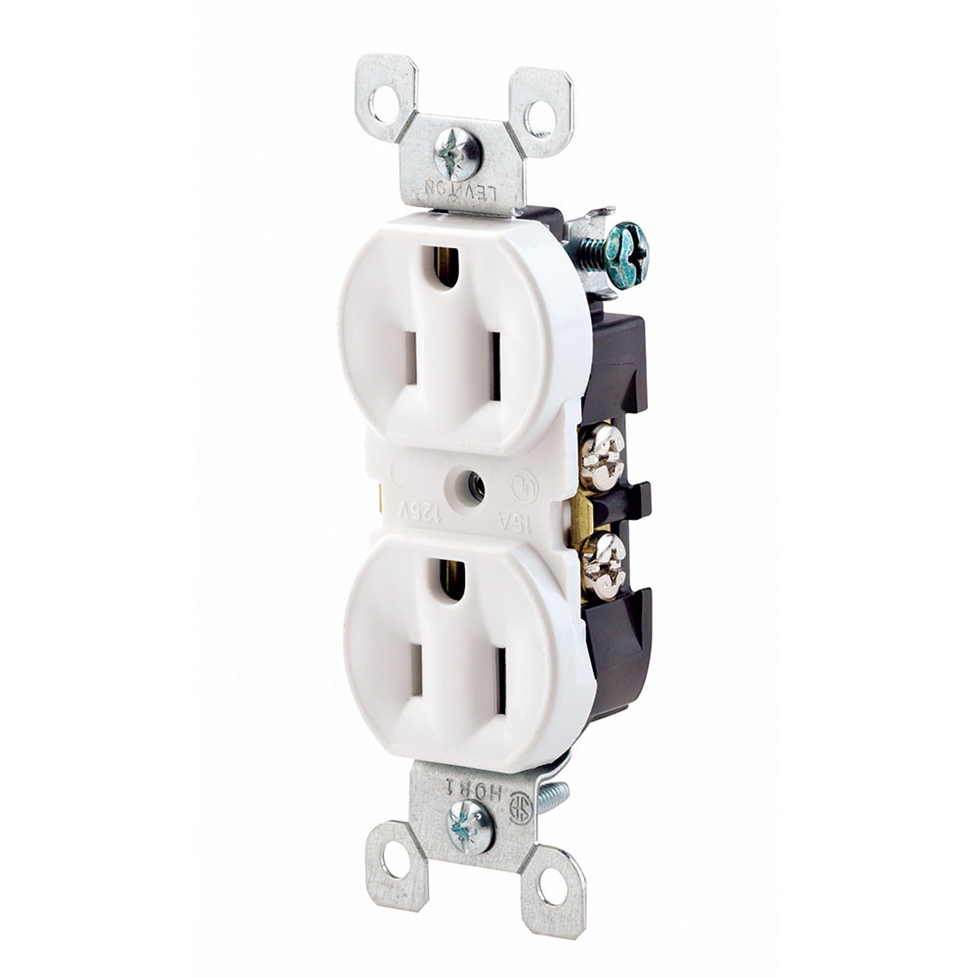 TOMA DOBLE EMPOTRABLE L/T 15A 125V BLANCO