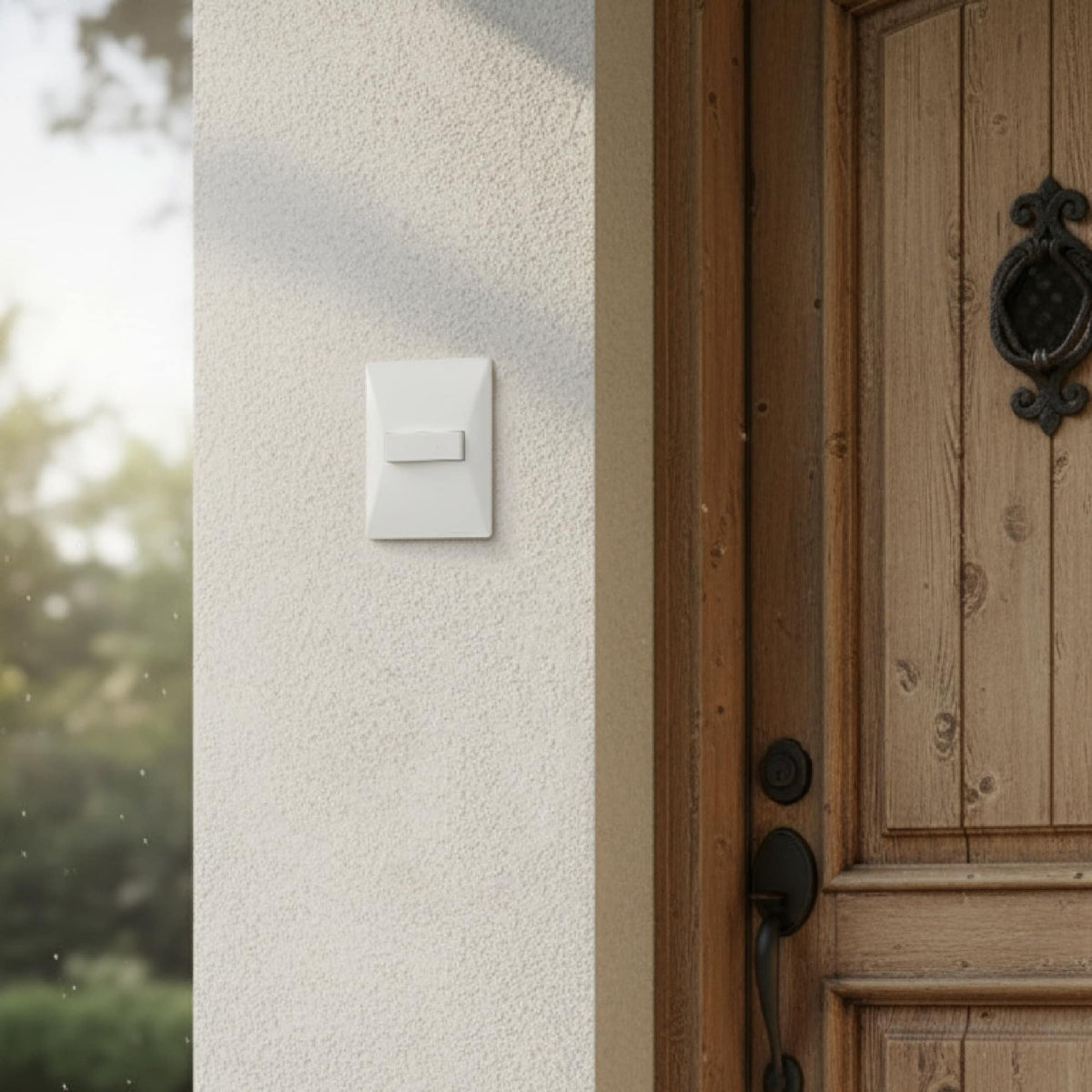 TIMBRE PULSADOR SIMPLE (liso) 10A 250V BLANCO (1 MÓDULO)
