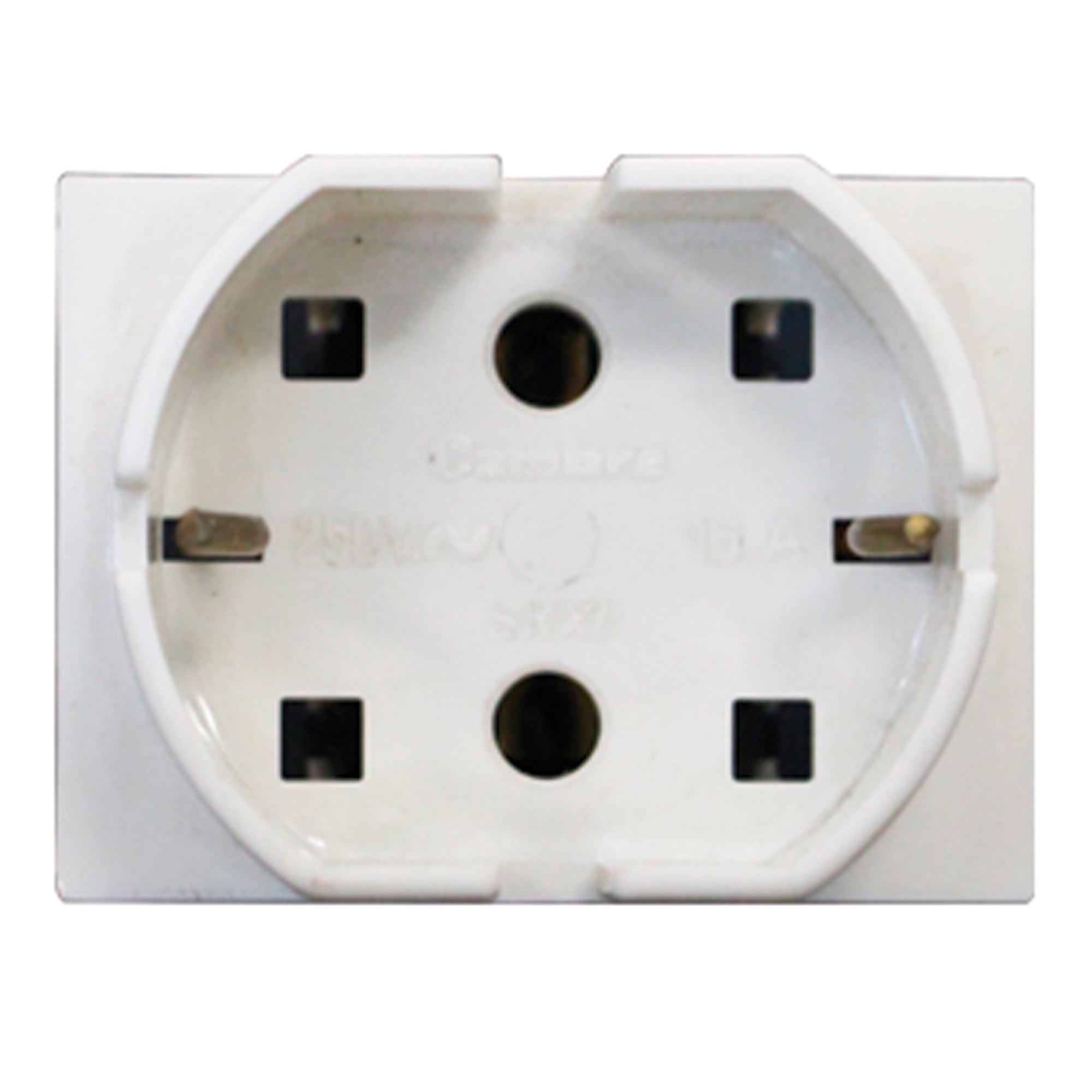 TOMA SCHUKO 16A L/T 250V CUELLO LARGO BLANCO