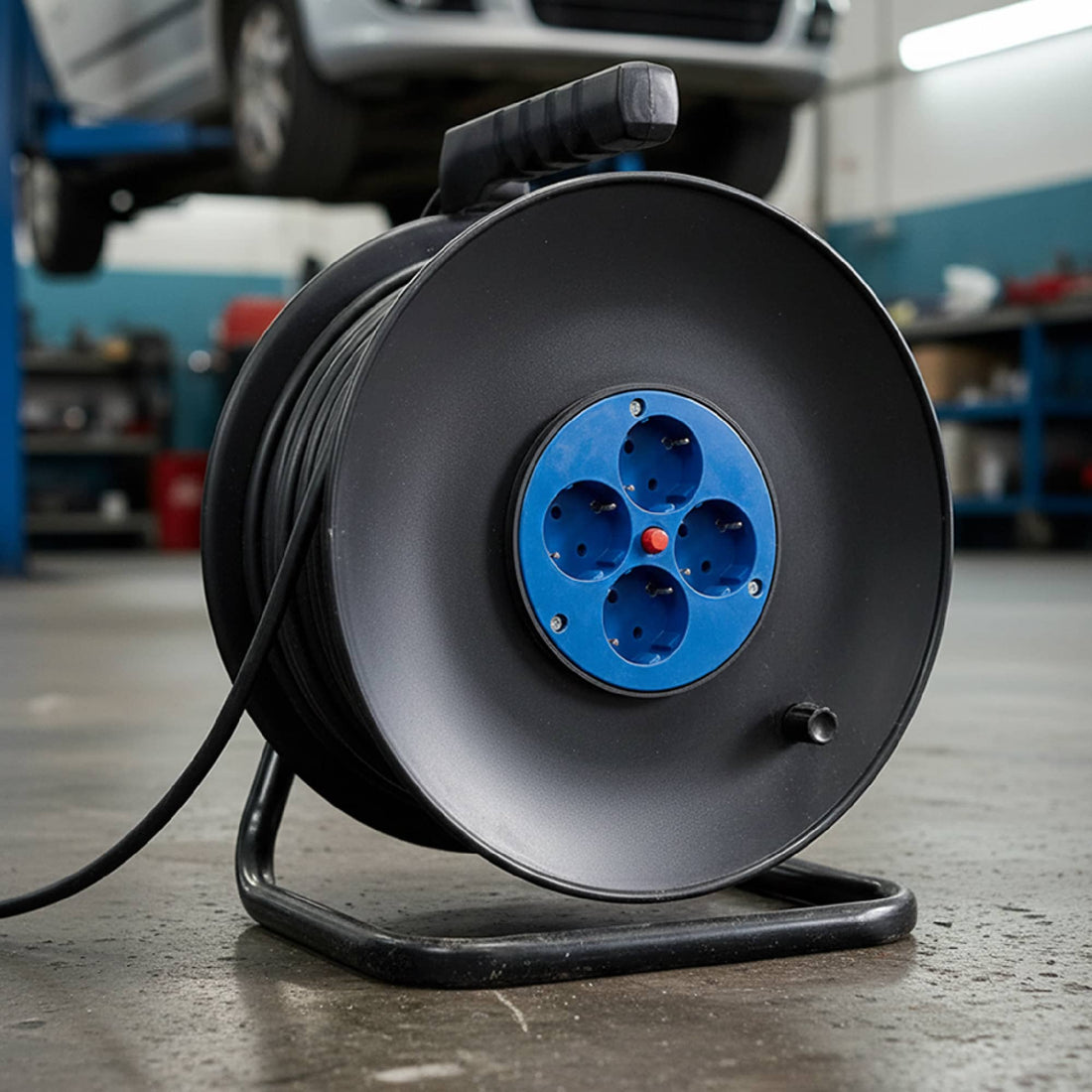 ENRROLLACABLE DE 50 MTS CON 4 TOMAS SCHUKO 2P+T, 16A, 230V (Cable 3G1.5mm2) (Reemplazo 7427/1)