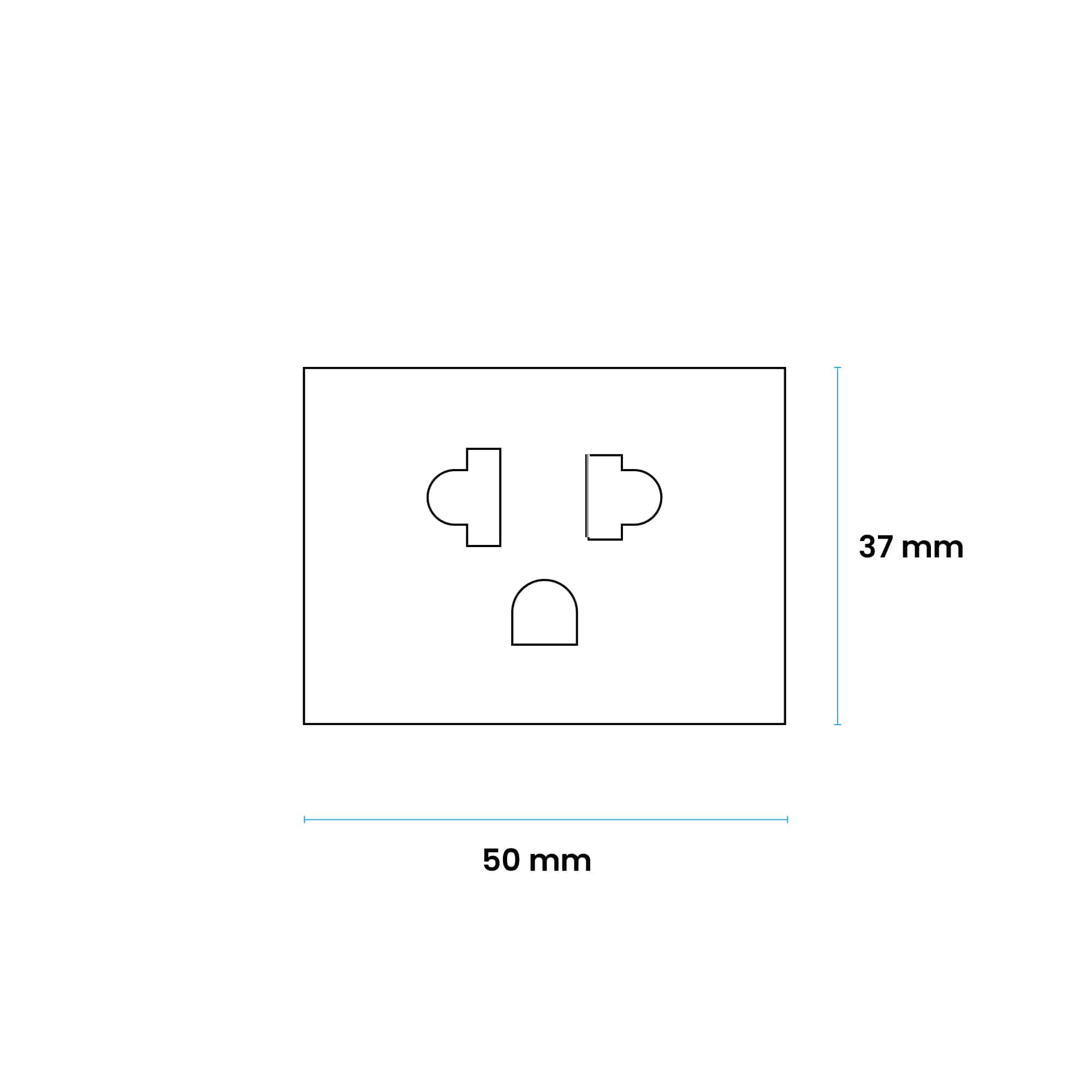 TOMA UNIVERSAL L/T 10A/15A 250V EUROAMERICANO GRIS (2 MÓDULOS)