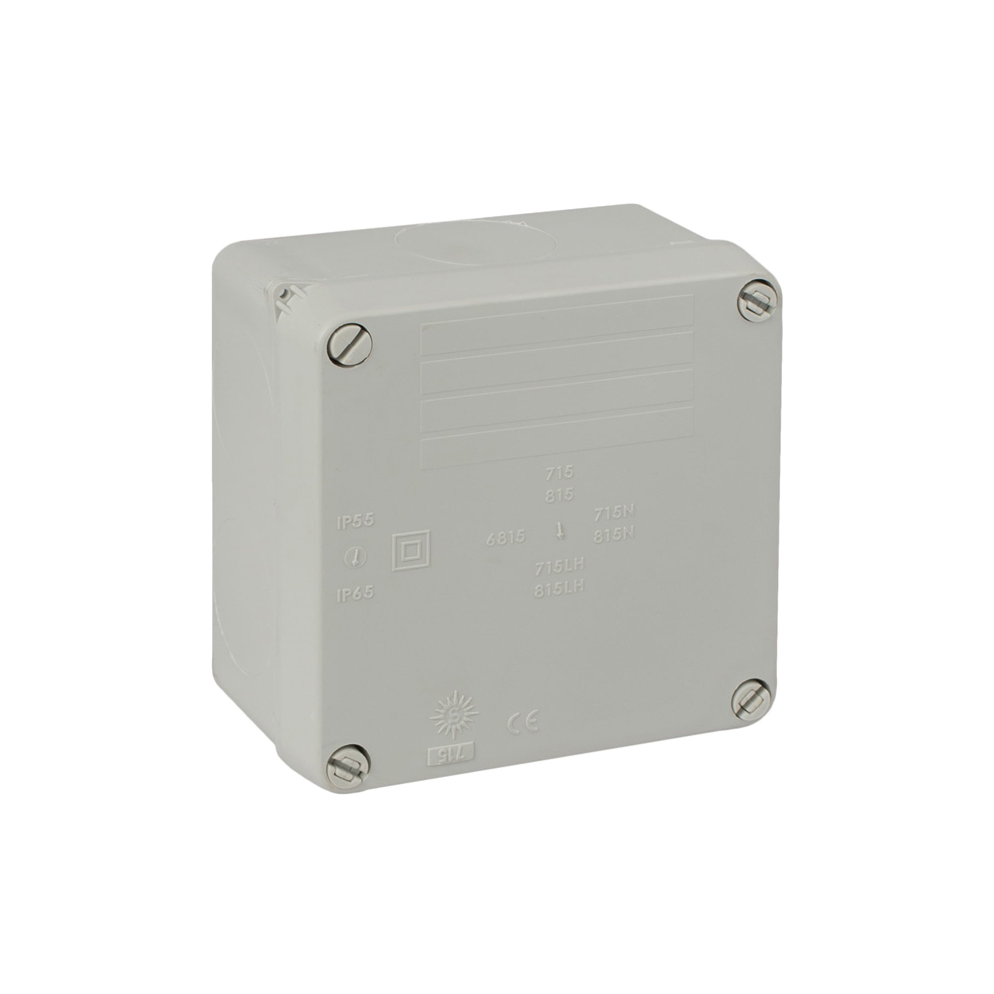CAJA DE PASE SIN CONOS GRIS, 100x100x55mm