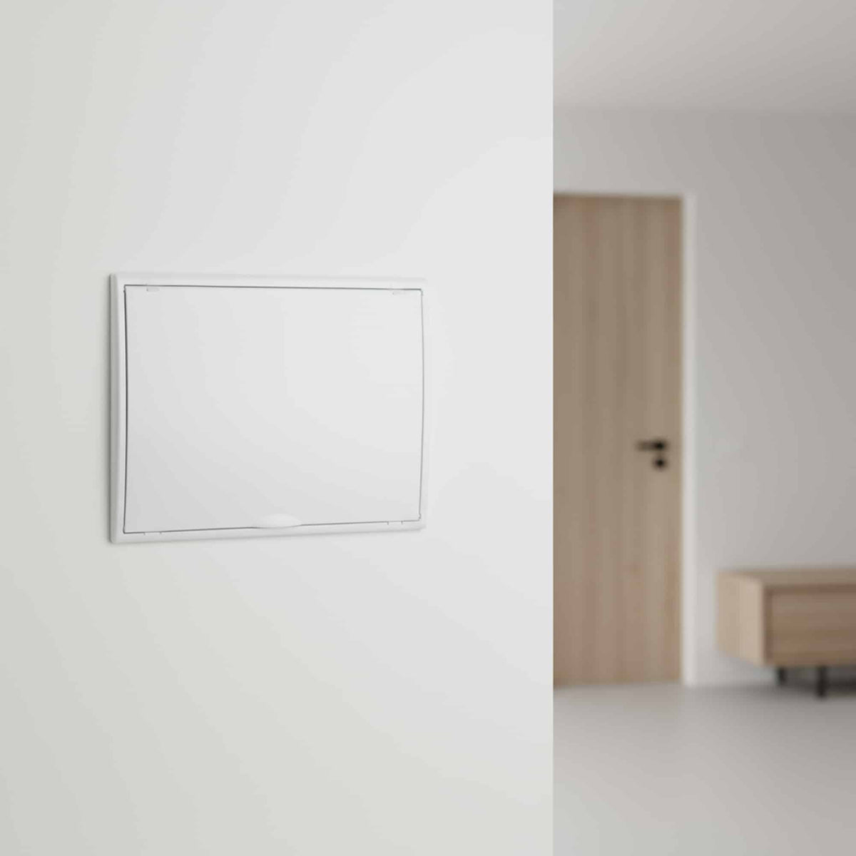 TABLERO EMPOTRADO TERMOPLÁSTICO, 36+4P, PUERTA BLANCA VERTICAL, 393x327x71mm