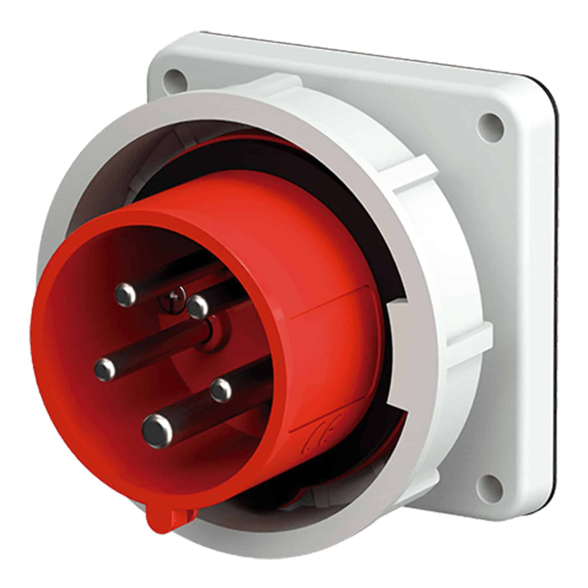 ENCHUFE EMPOTRABLE 32AMP 3P+N+T 415V ROJO 6H IP67 (CONTACTOS NIQUELADOS)