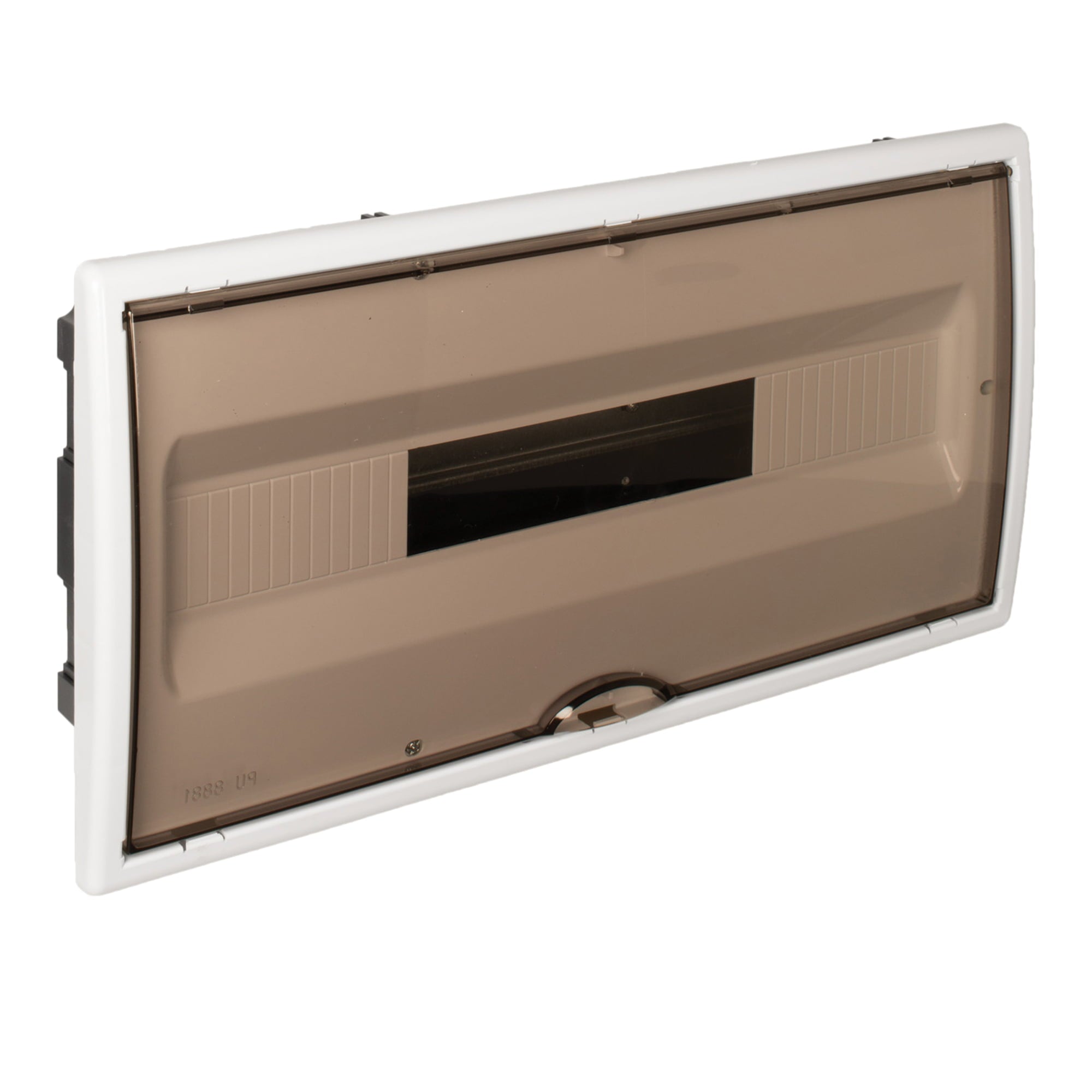 TABLERO EMPOTRADO TERMOPLÁSTICO, 22P, PUERTA FUMÉ VERTICAL, 450x222x72mm