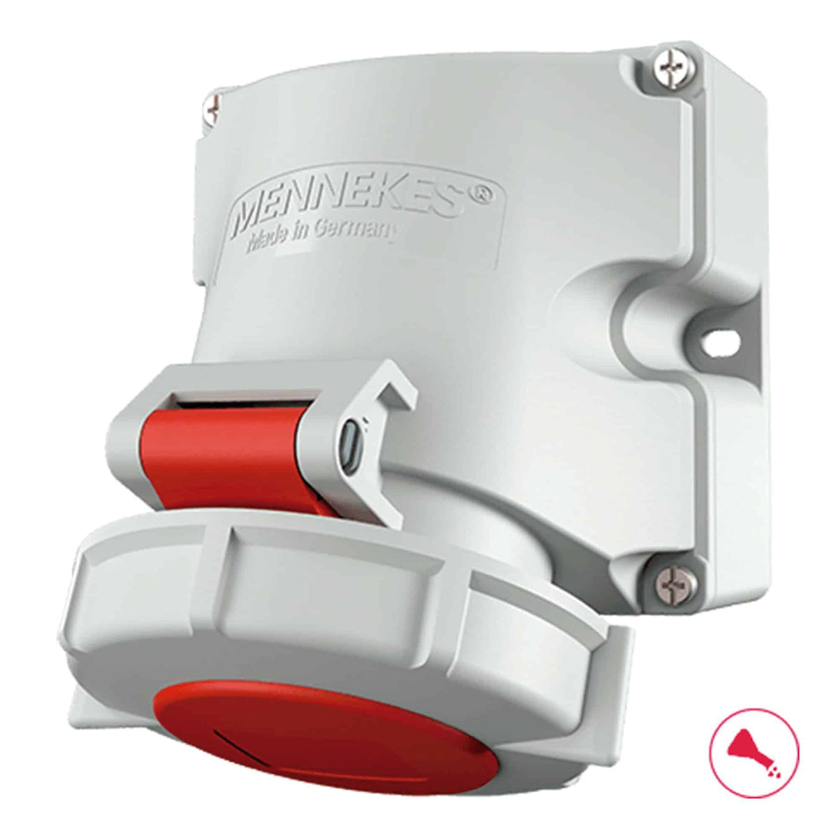 TOMA VISIBLE 16AMP 2P+T 415V ROJO 9H IP67