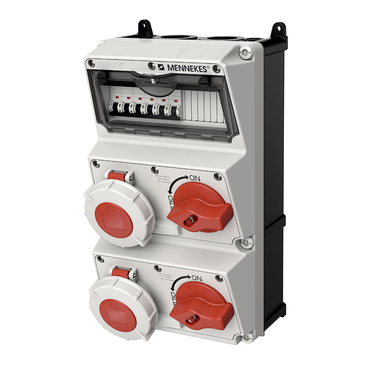 CAJA COMBINADA AMAXX IP67 2 TOMAS 32A 3P+T 440V 3H C/2 INTERRUPT.TERMO 3X32A