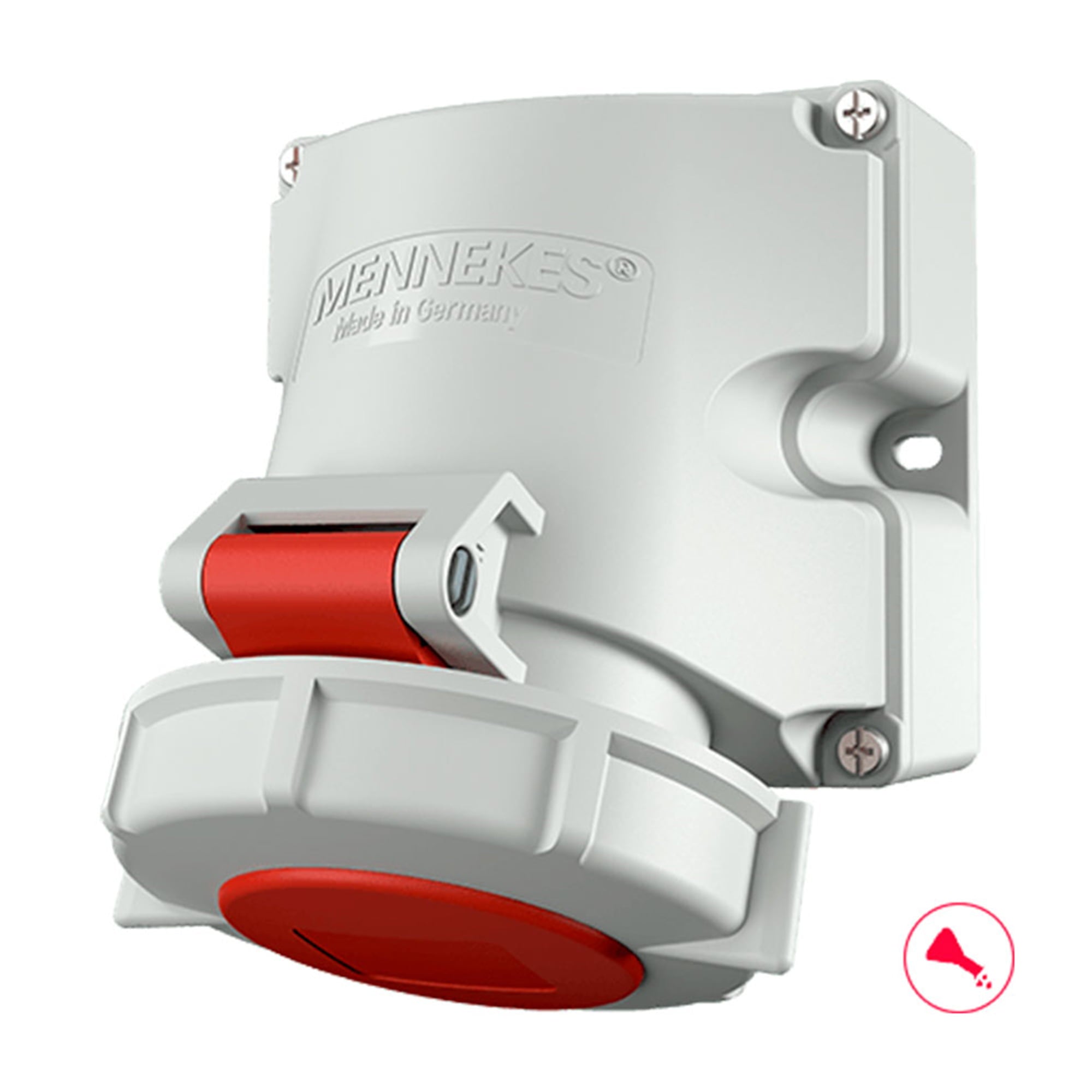 TOMA VISIBLE 16AMP 3P+T 415V ROJO 6H IP67