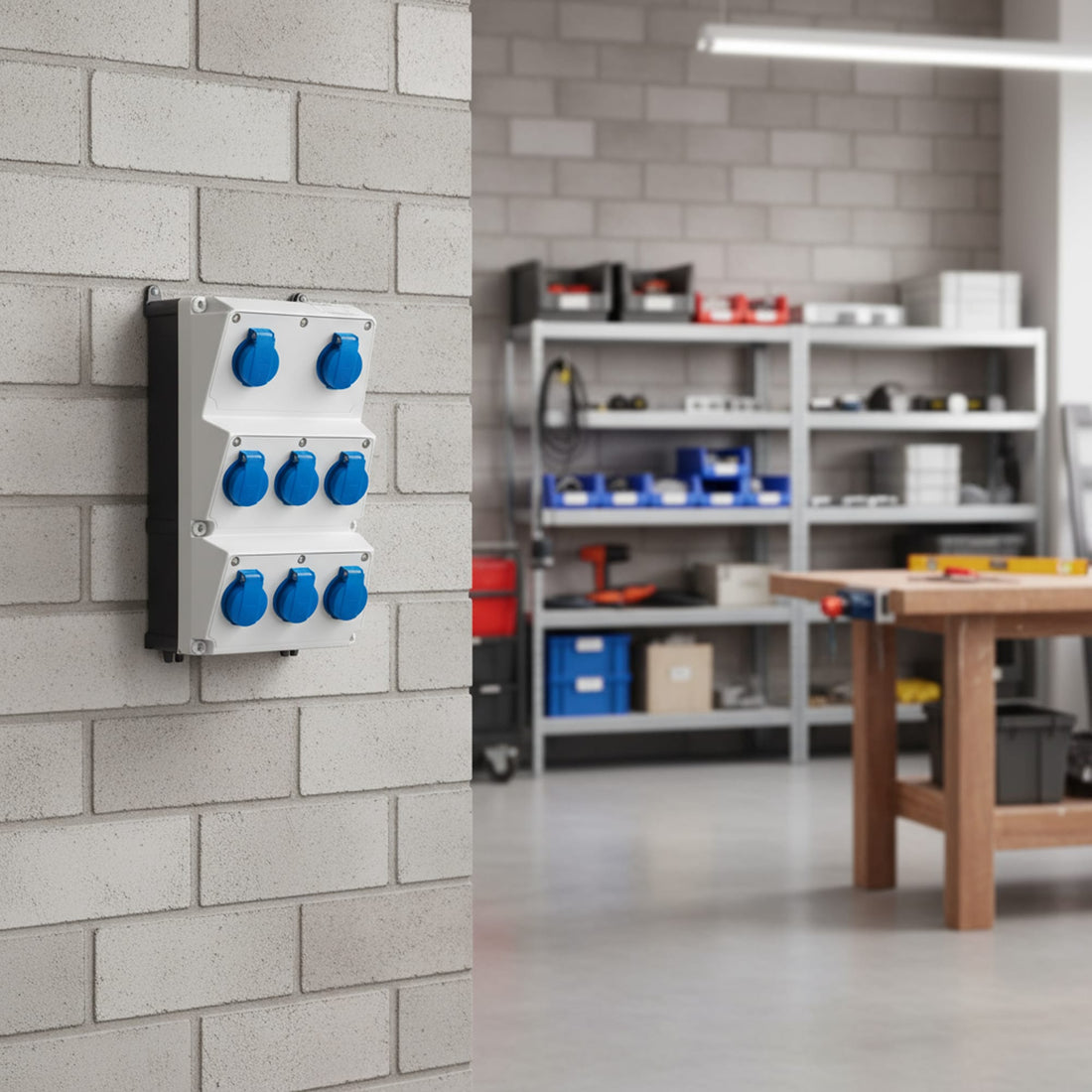 CAJA COMBINADA AMAXX IP44 8 TOMAS SCHUKO 16A 2P+T 250V