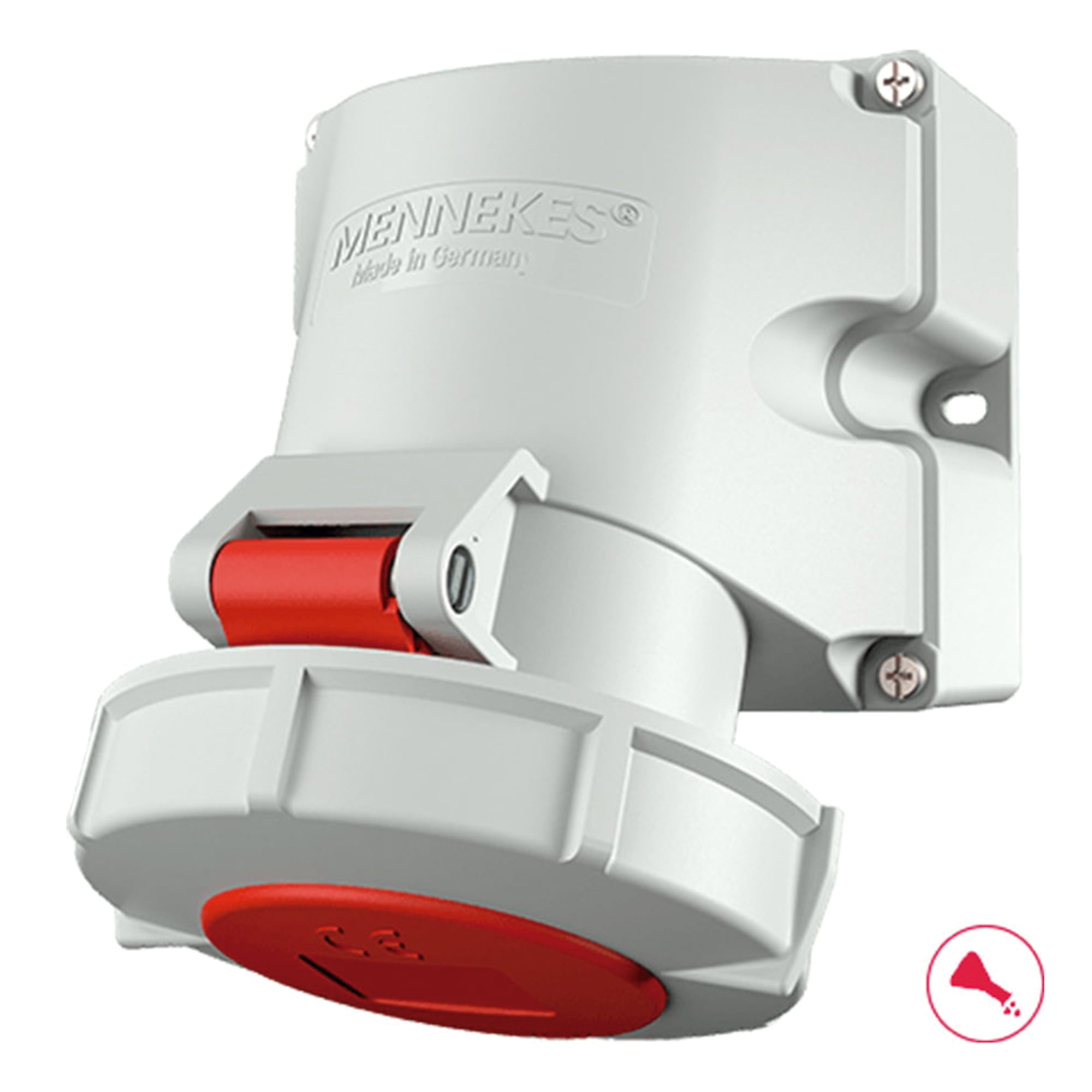 TOMA VISIBLE 32AMP 2P+T 415V ROJO 9H IP67