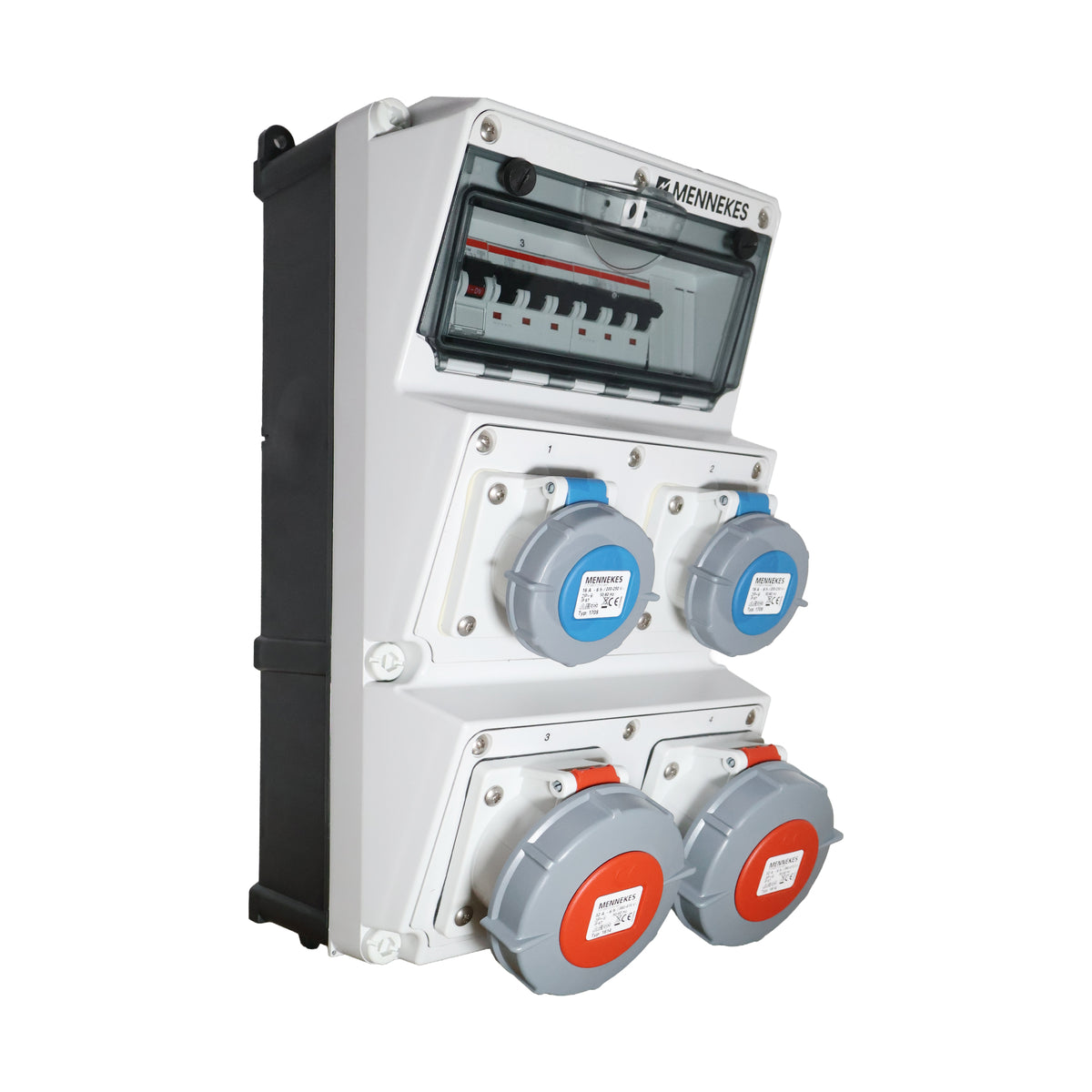 CAJA COMBINADA AMAXX IP67 2 TOMAS 32A 3P+T 415V 6H + 2 TOMAS 16A 2P+T 250V 6H C/2 INTERRUPT.TERMO 3x32A C/2 INTERRUPT 1X16A+N