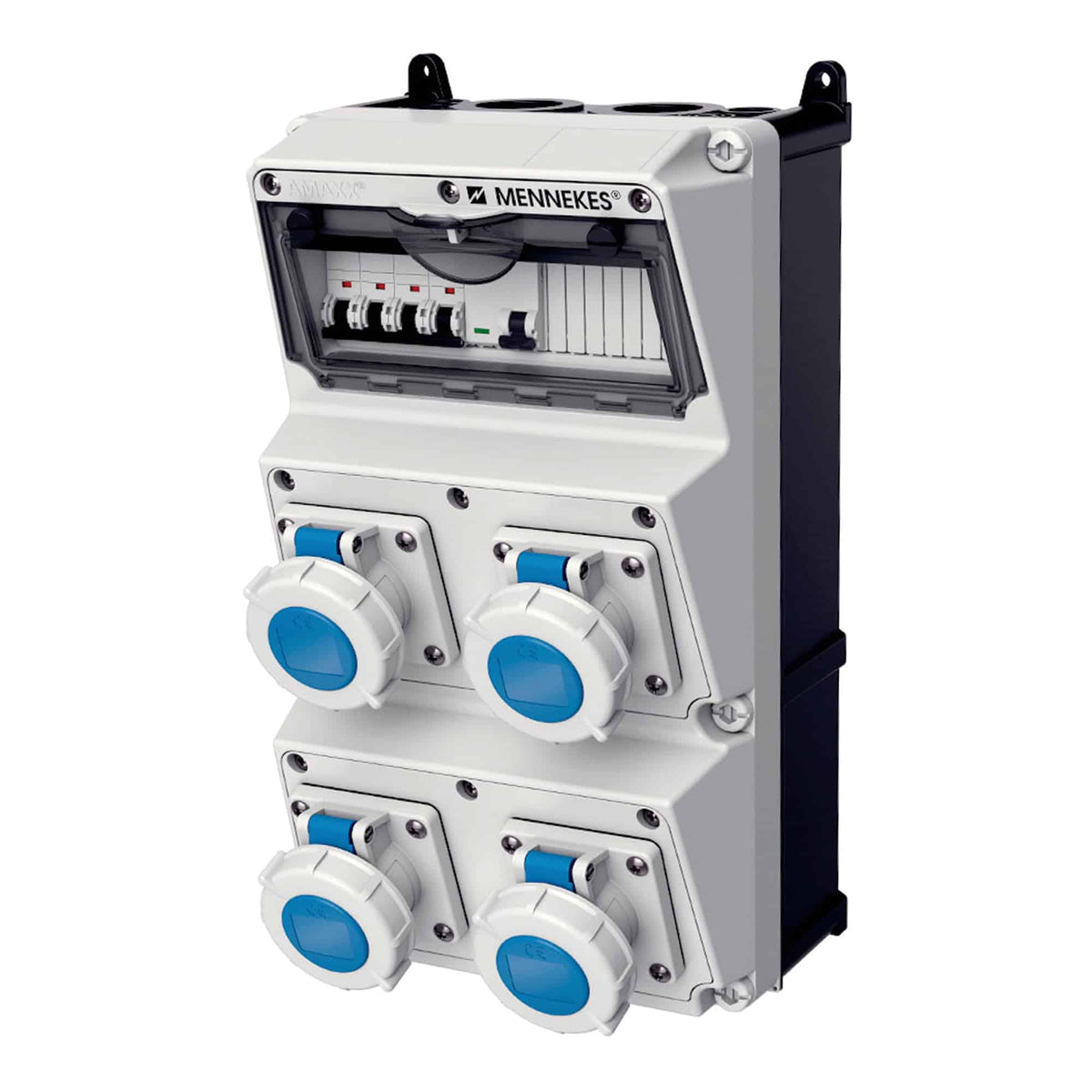 CAJA COMBINADA AMAXX IP67 4 TOMAS 16A 2P+T IP67 C/4 INTERRUPT. TERMO 2X16A + 1 INTERRUPT.DIFERENCIAL 2X 63A 30mA