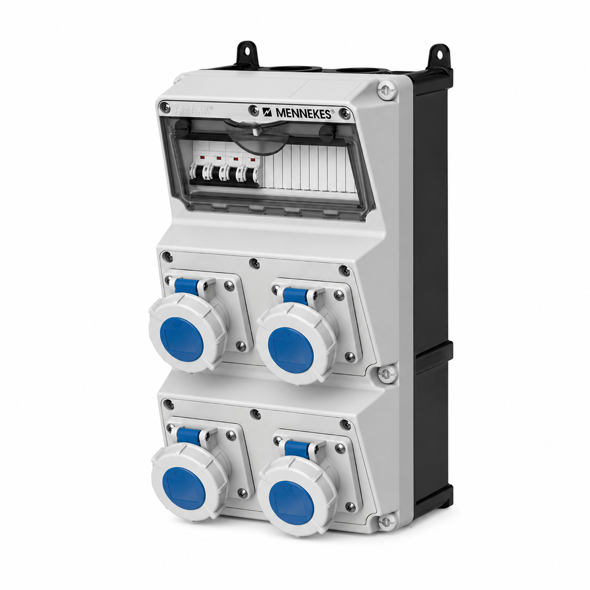 CAJA COMBINADA AMAXX IP67 4 TOMAS 16A 2P+T 250V IP67 C/4 INTERRUPT. TERMO 2X16A