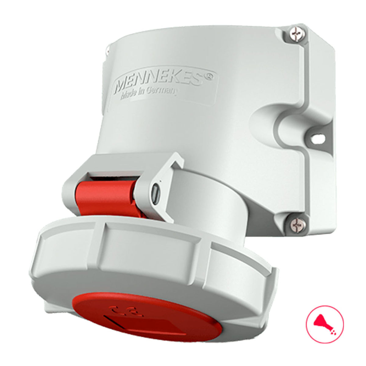 TOMA VISIBLE 32AMP 3P+N+T 415V ROJO 6H IP67