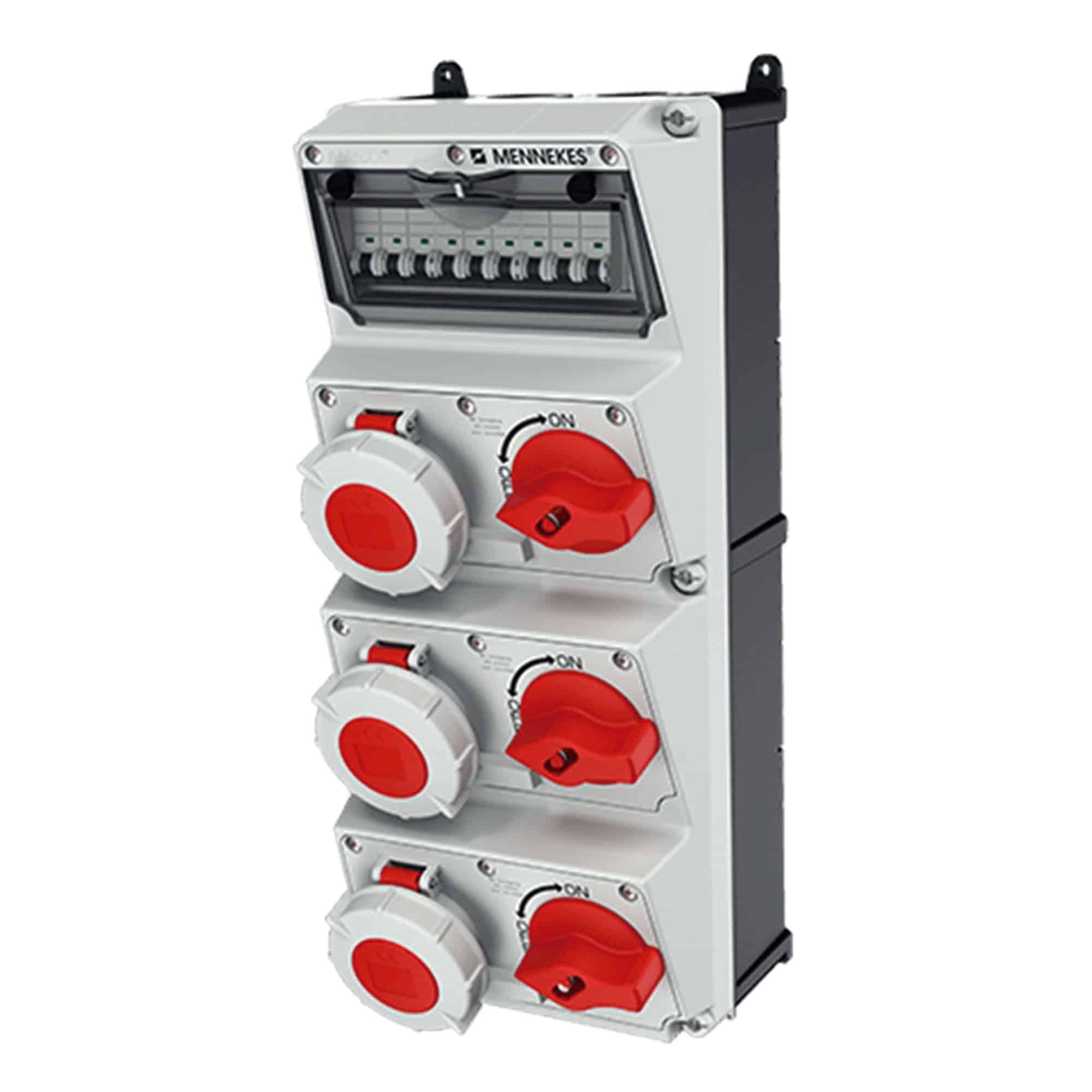 CAJA COMBINADA AMAXX IP67 3 TOMAS 32A 3P+T 440V 3H C/3 INTERRUPT.TERMO 3X32A