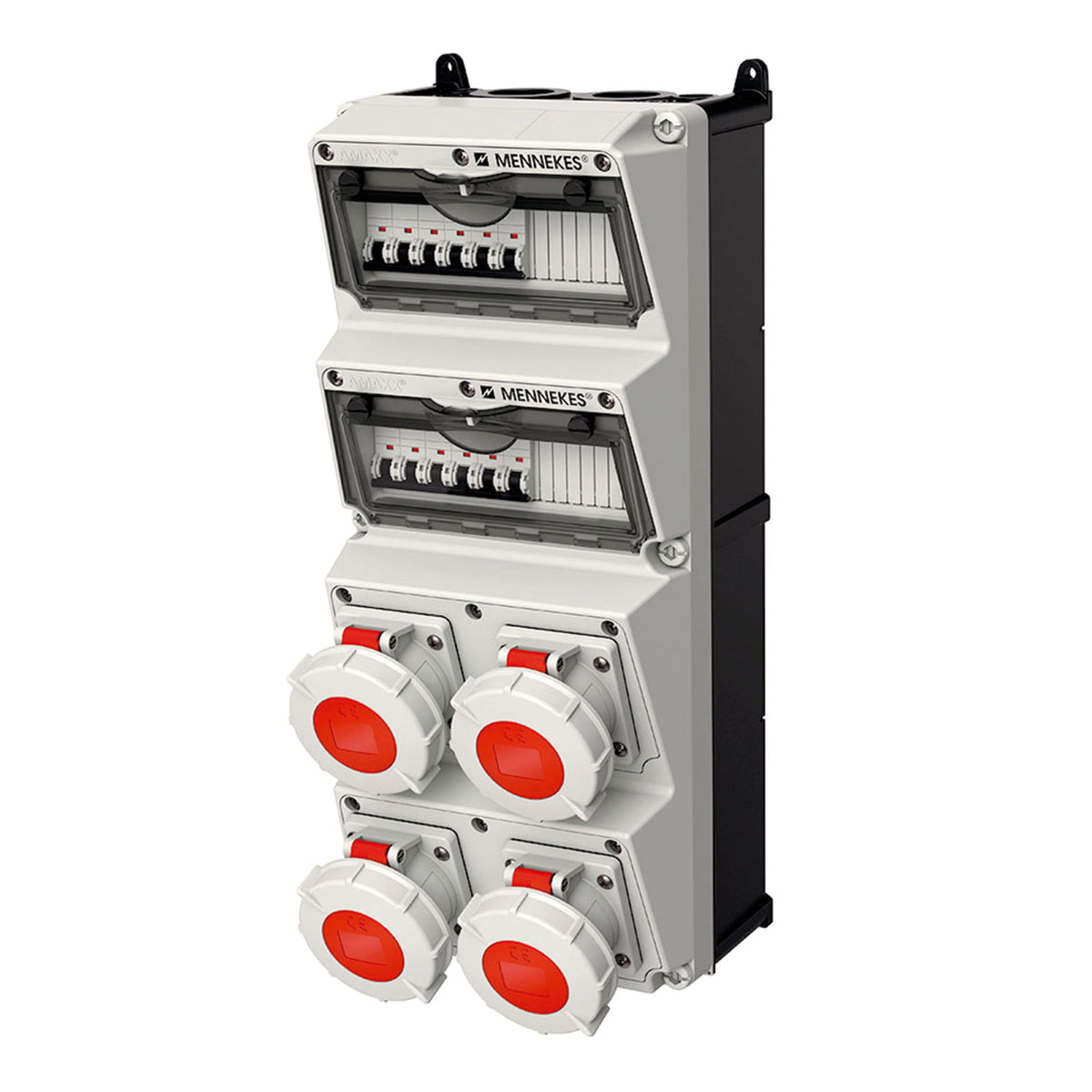 CAJA COMBINADA AMAXX IP67 4 TOMAS 32A 3P+T 415V 6H C/4 INTERRUPT.TERMO 3x32A