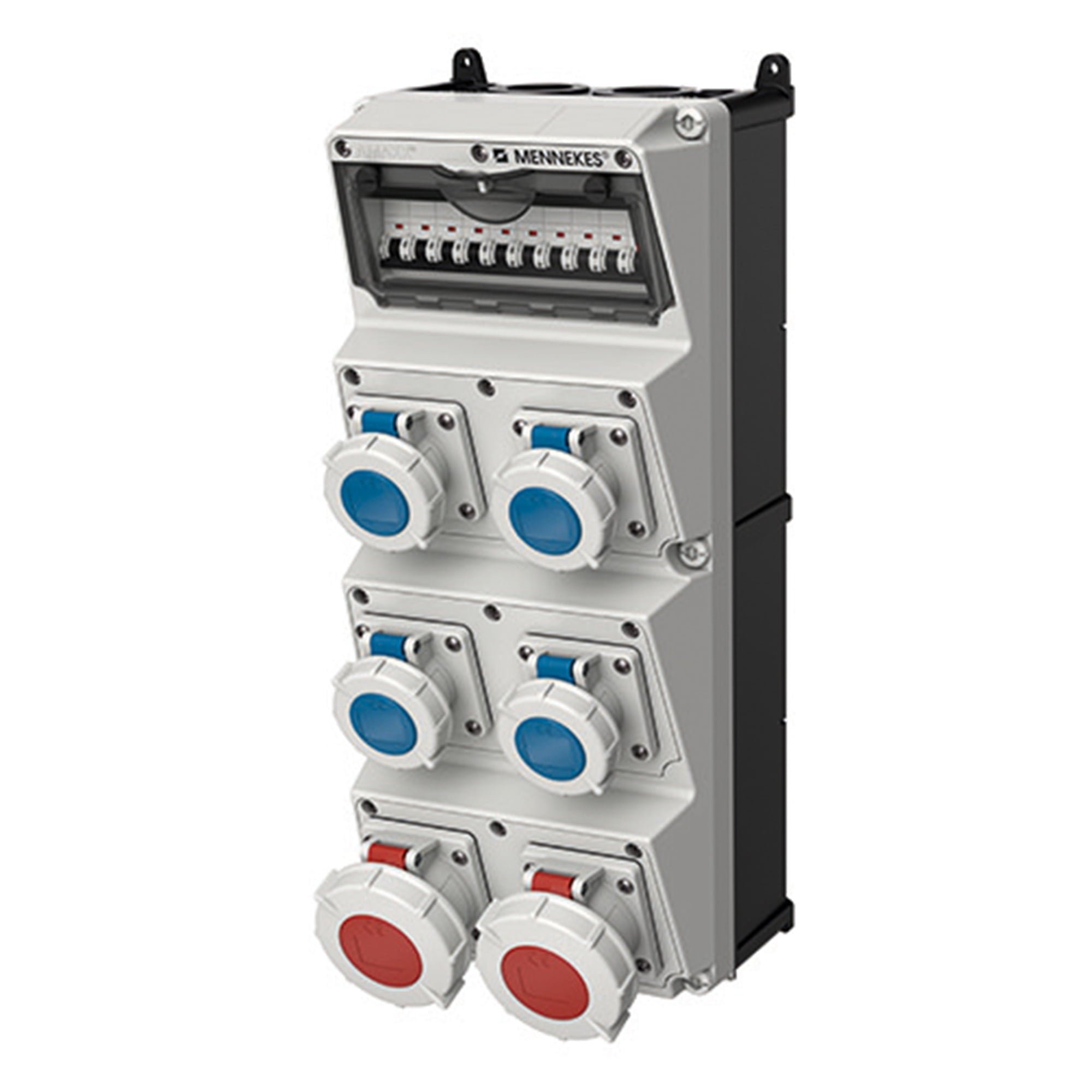 CAJA COMBINADA AMAXX IP67 2 TOMAS 3P+T 32A IP67 + 2 INTERRUPT.TERMO 3X32A + 4 TOMAS 2P+T 16A 230V IP67 + 4 INTERRUPT. TERMO 2X16A